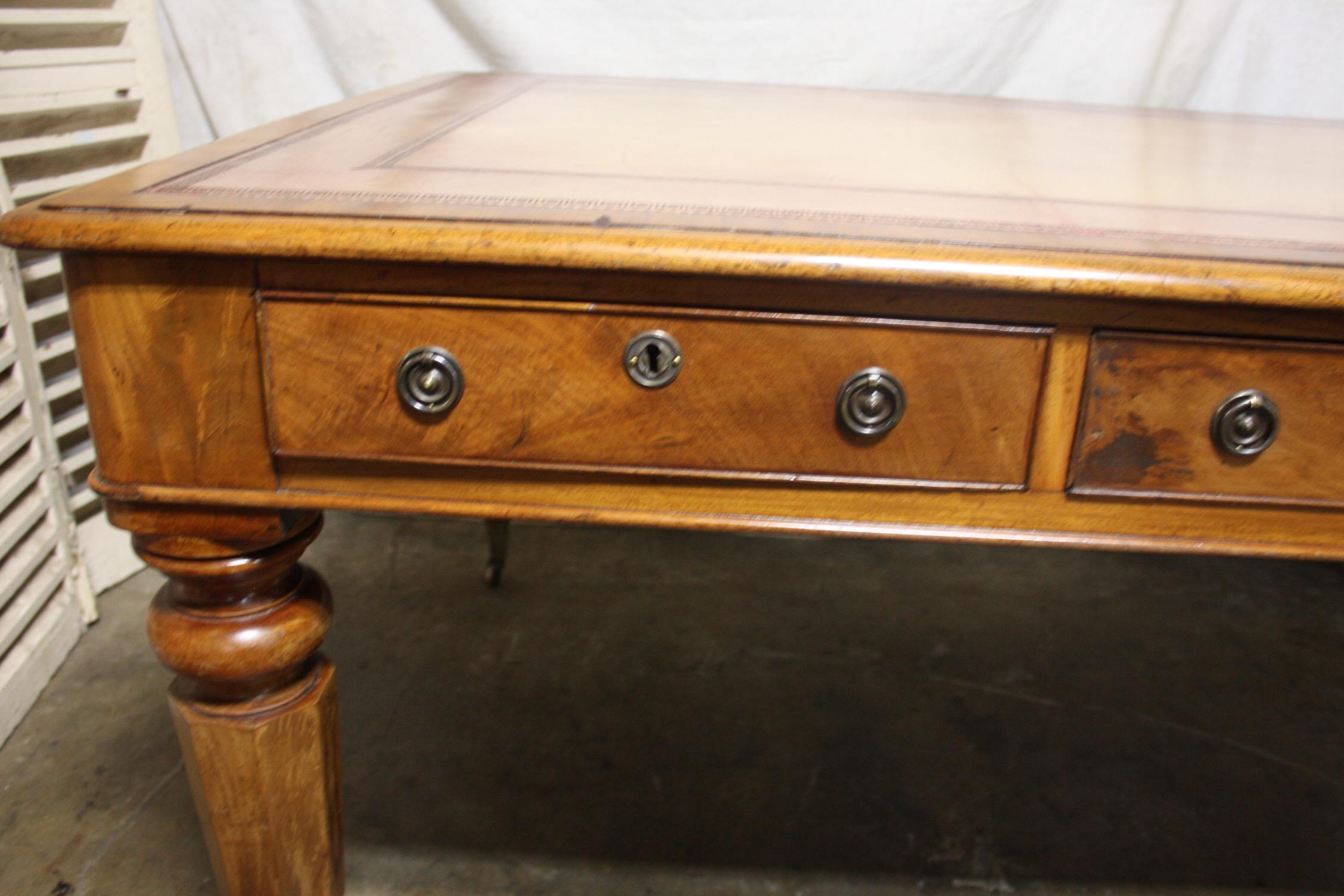 Marquetry Early 20th Century French Partners Desk