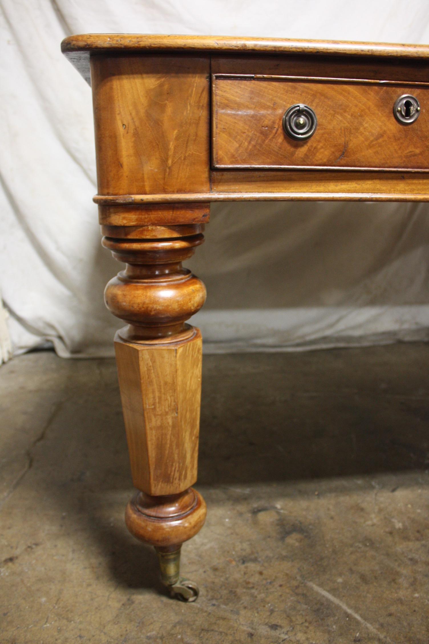 Early 20th Century French Partners Desk In Good Condition In Stockbridge, GA