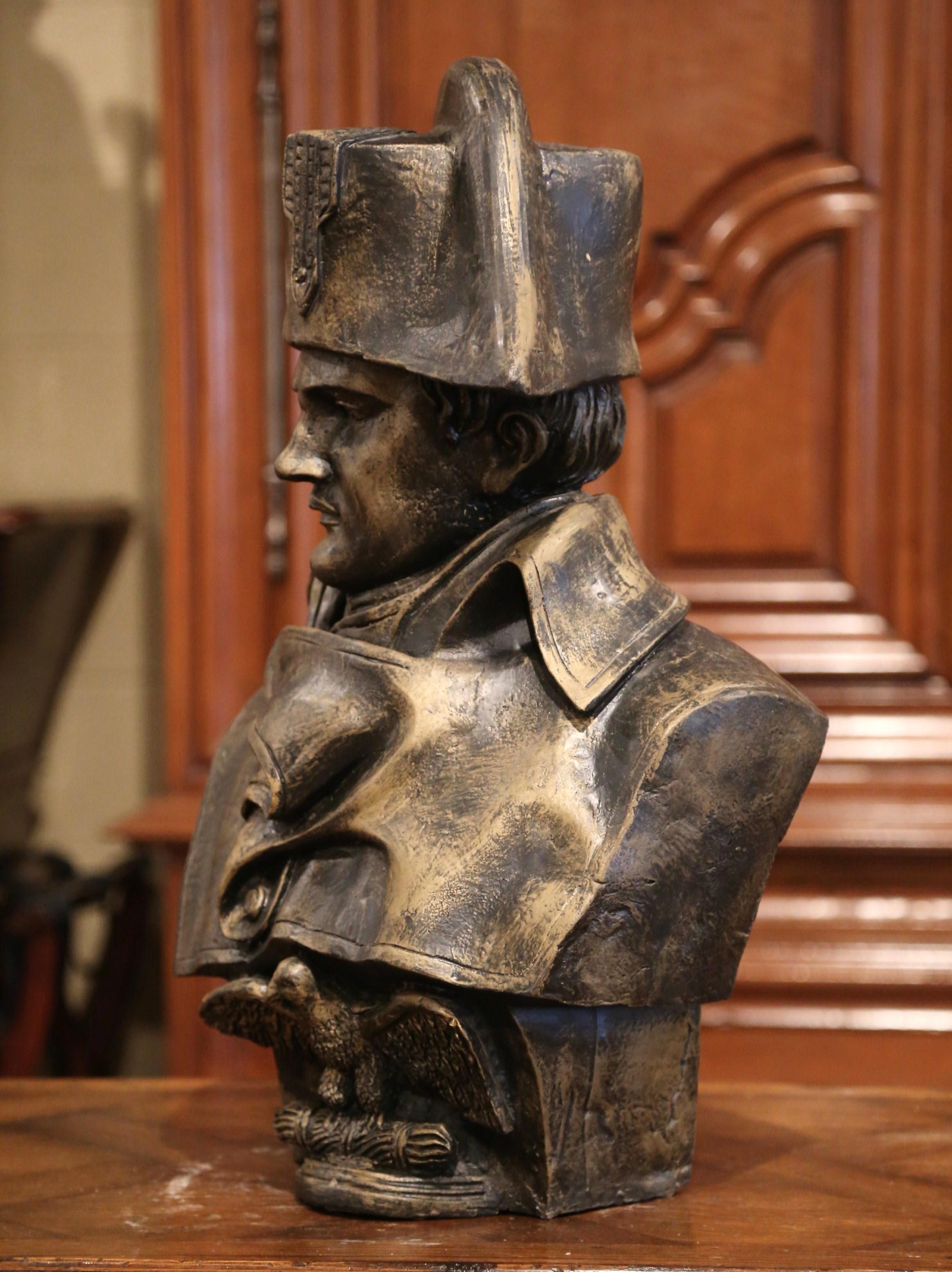 Early 20th Century French Patinated Iron Bust of Napoleon Bonaparte In Excellent Condition In Dallas, TX