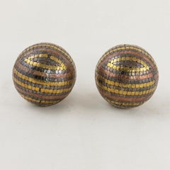Early 20th Century French Petanque Lawn Balls with Iron, Copper and Brass Nails