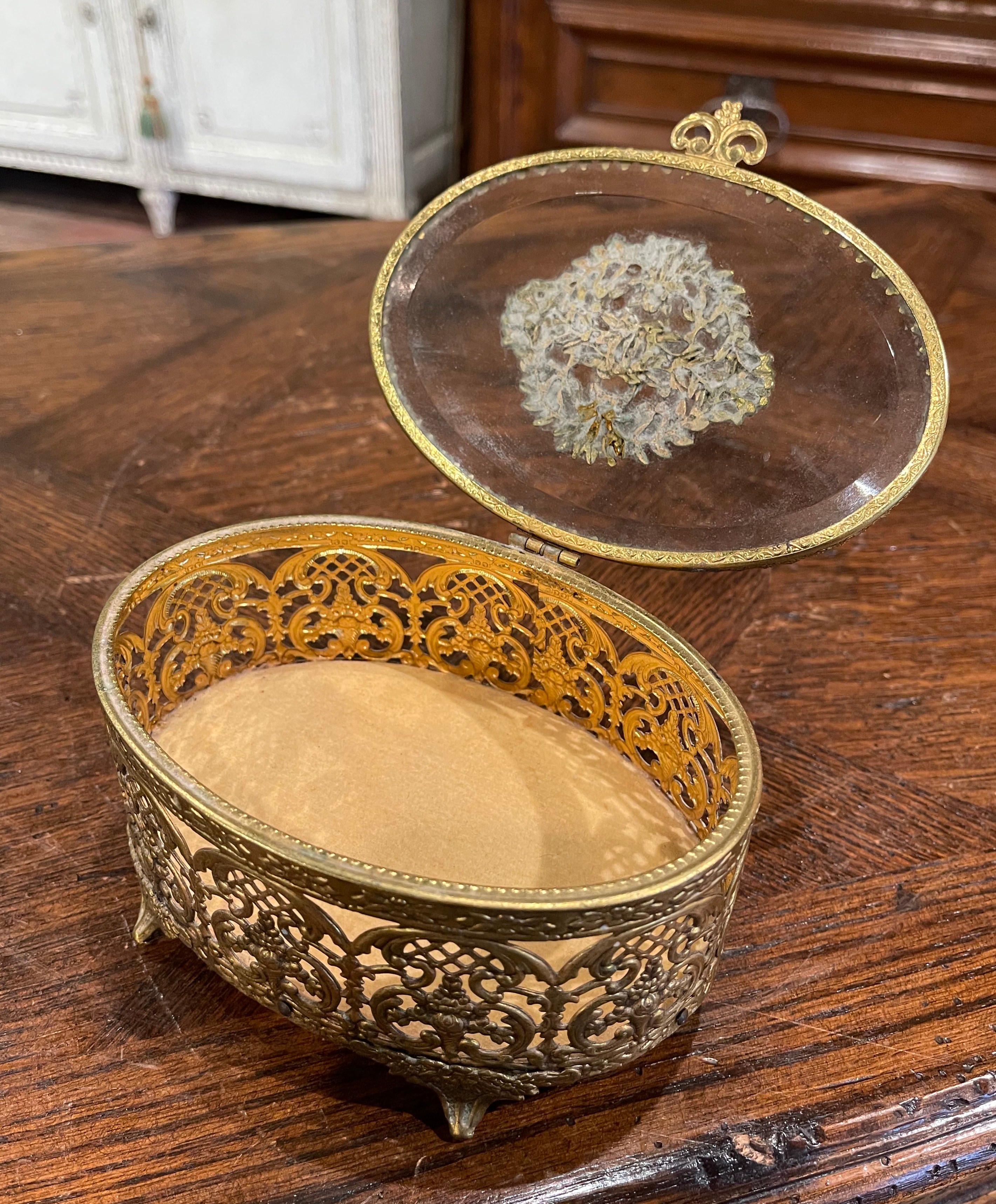 vintage brass jewelry box