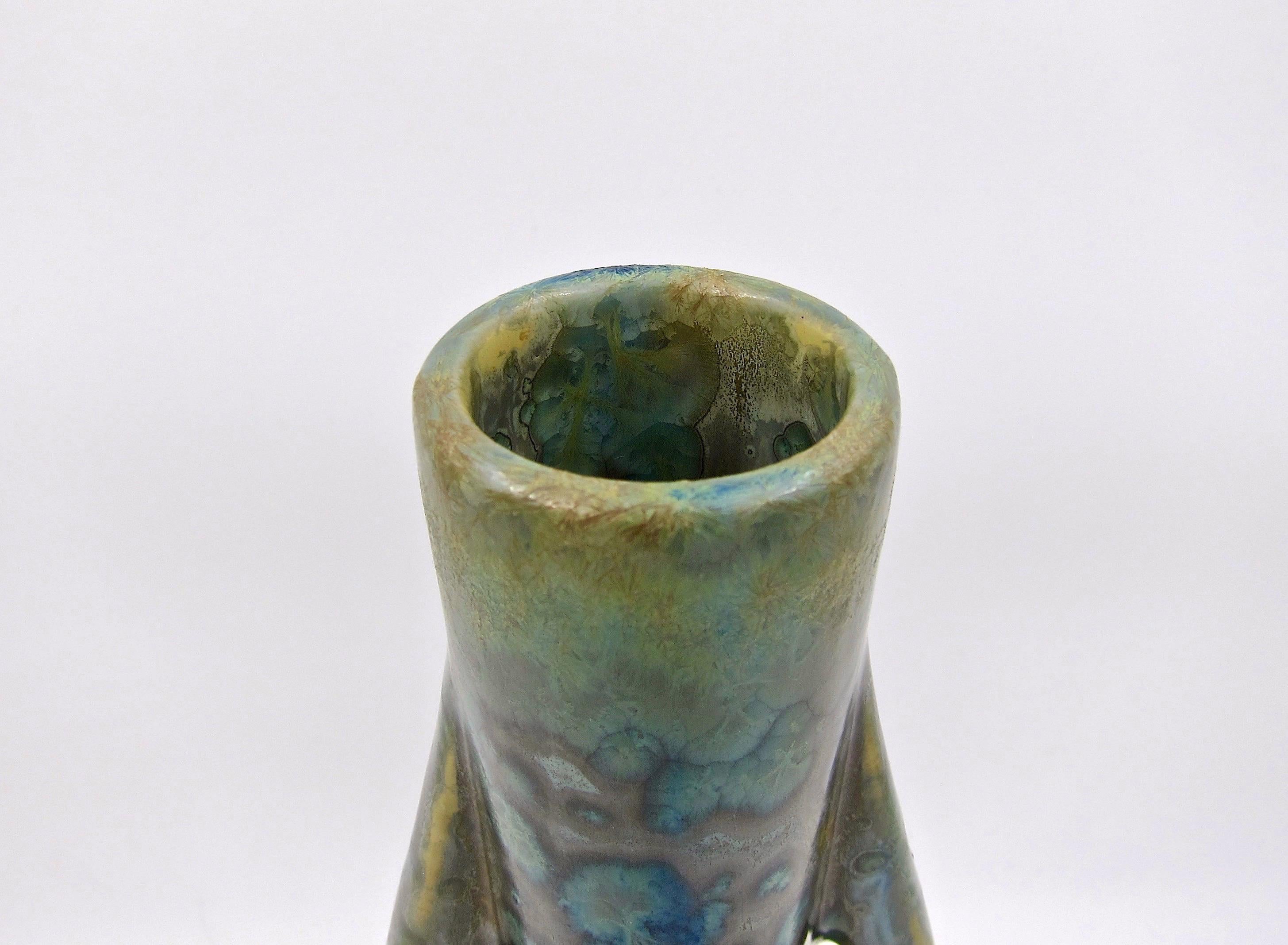 Vase en grès de Pierrefonds du début du 20e siècle avec glaçure cristalline 5