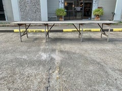 Early 20th Century French Pine and Iron Vineyard Harvest Table
