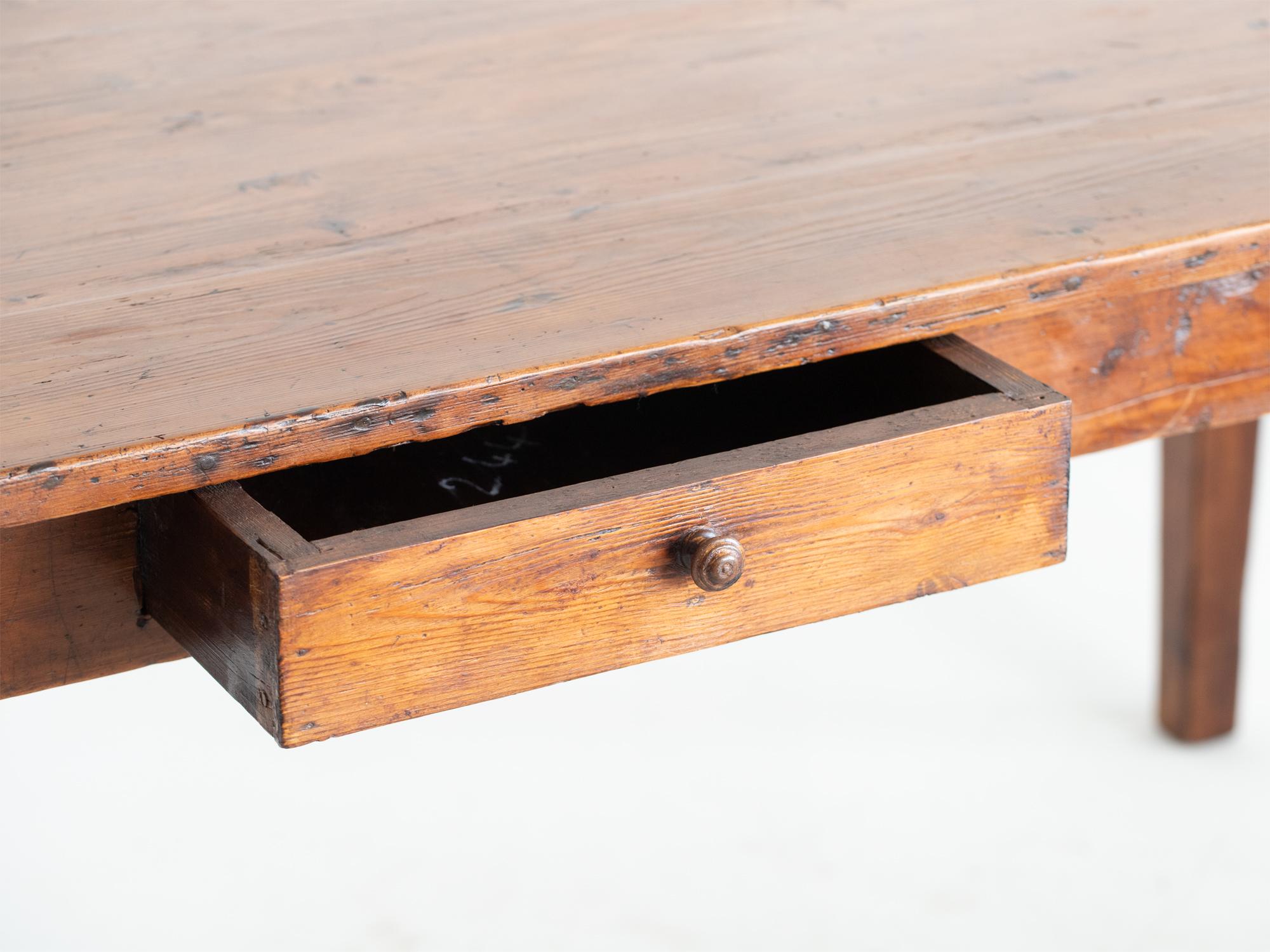 Early 20th Century French Pine Farmhouse Table 1