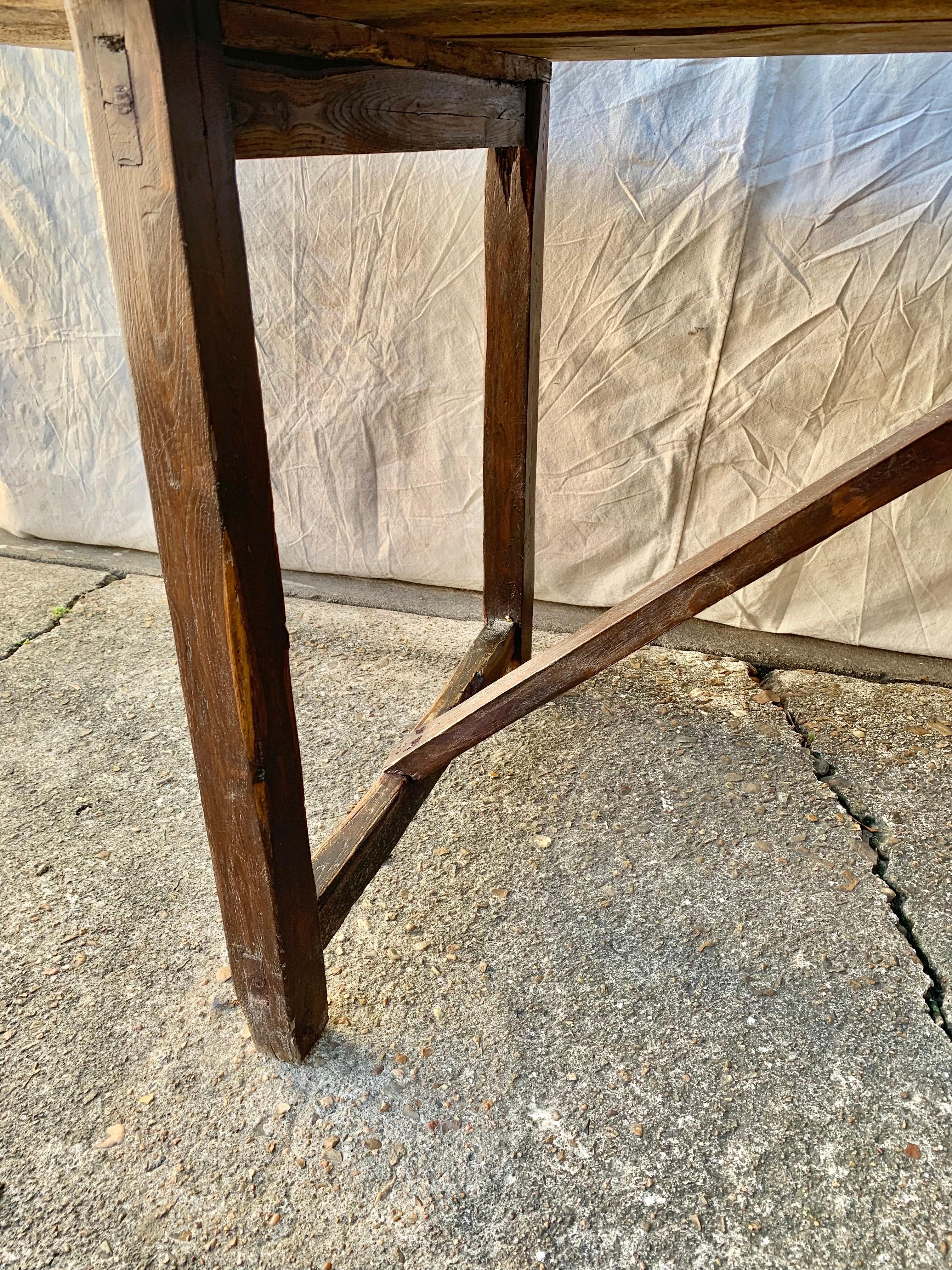 Early 20th Century French Pine Trestle Table 5