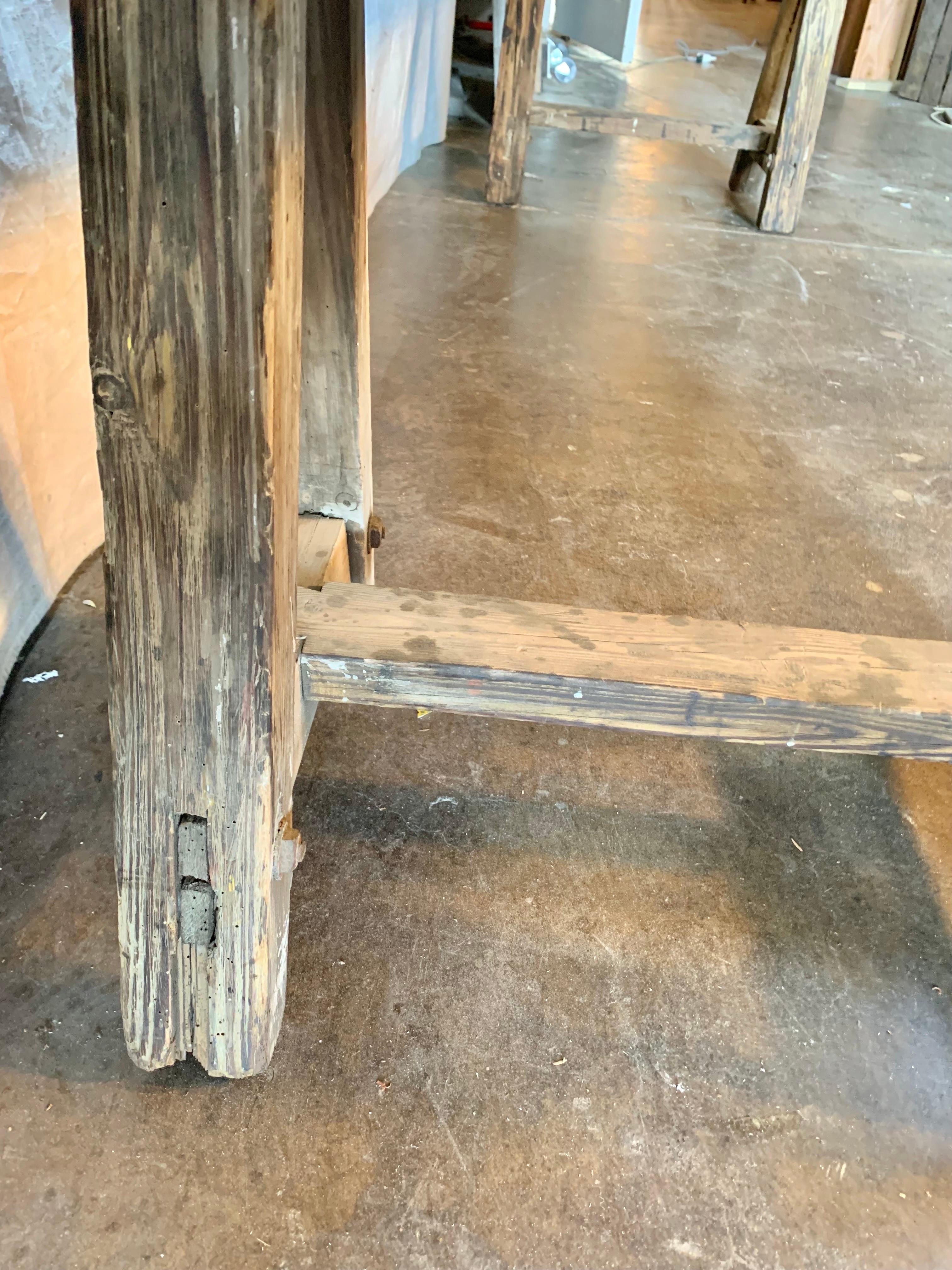 Early 20th Century French Pine Vineyard Harvest Table 11