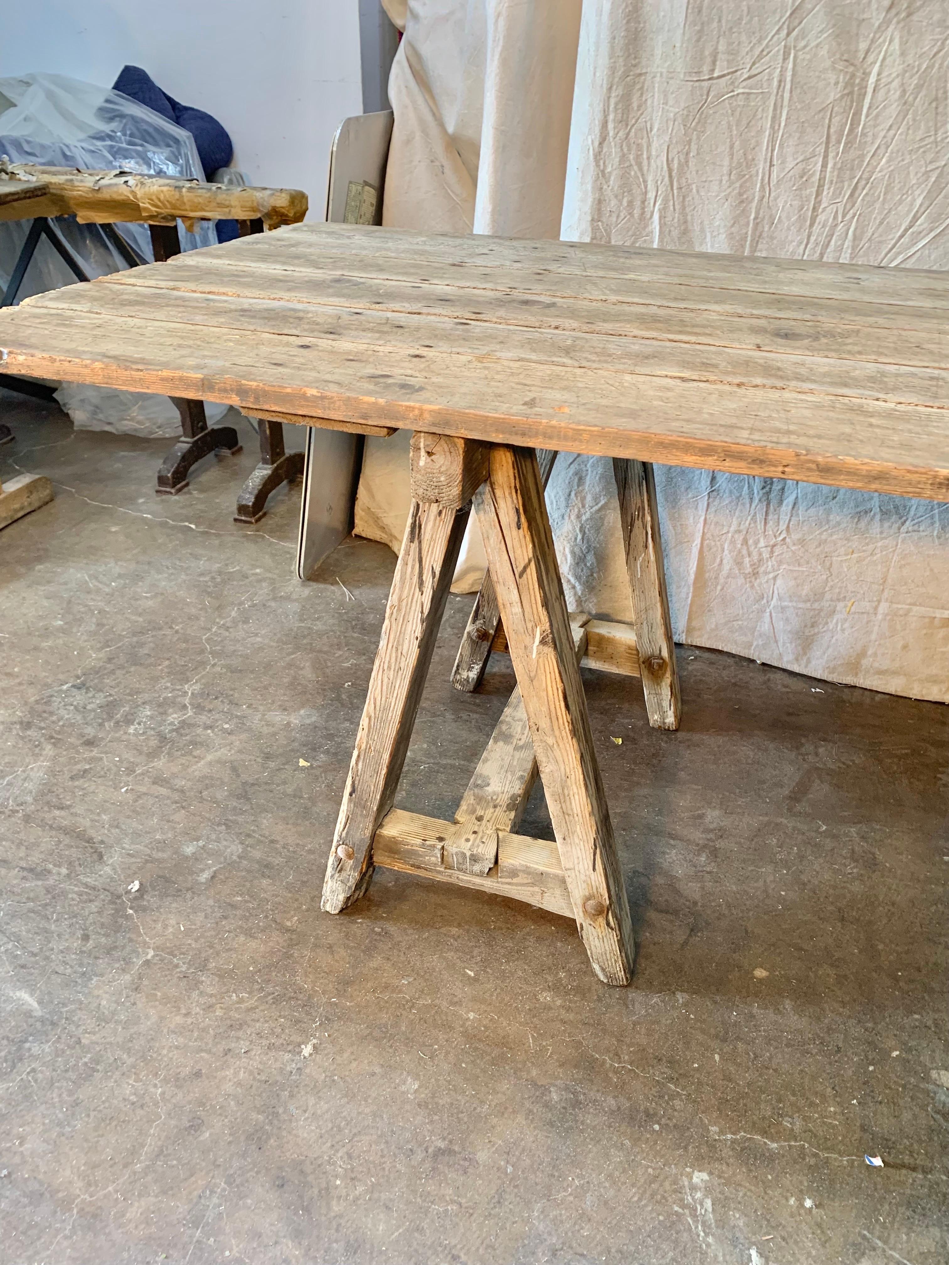 Early 20th Century French Pine Vineyard Harvest Table 1