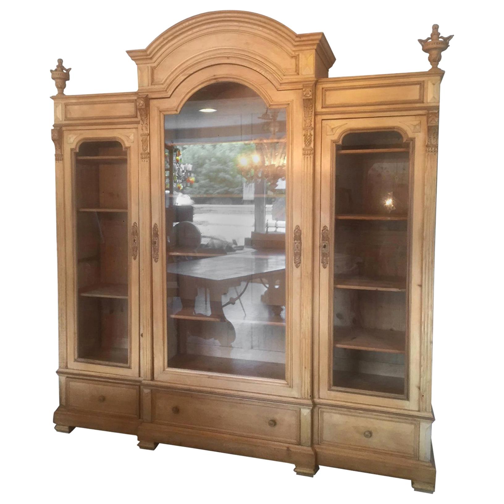 Early 20th Century French Pine Wood Bibliotheque, 1900s