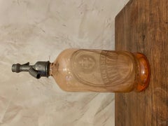 Early 20th Century French Pink Glass Siphon Bottle, 1900s
