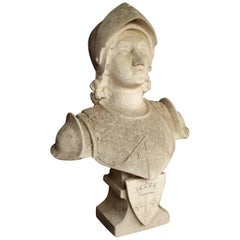 Early 20th Century French Plaster Bust of a Joan of Arc