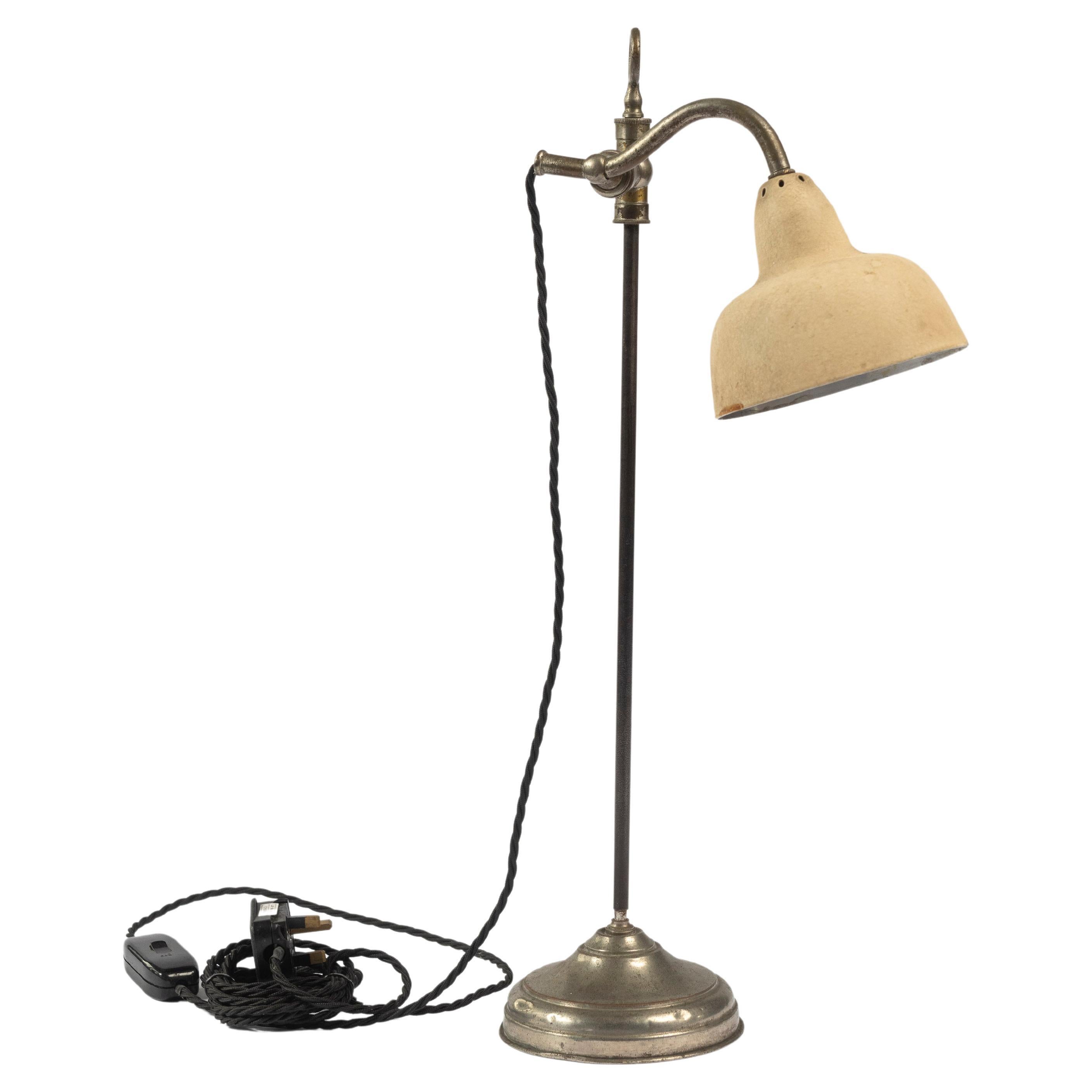 Early 20th Century French Plated Work Lamp For Sale