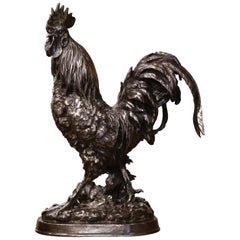 Early 20th Century French Polished Iron Chicken Sculpture