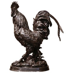 Early 20th Century French Polished Iron Chicken Sculpture