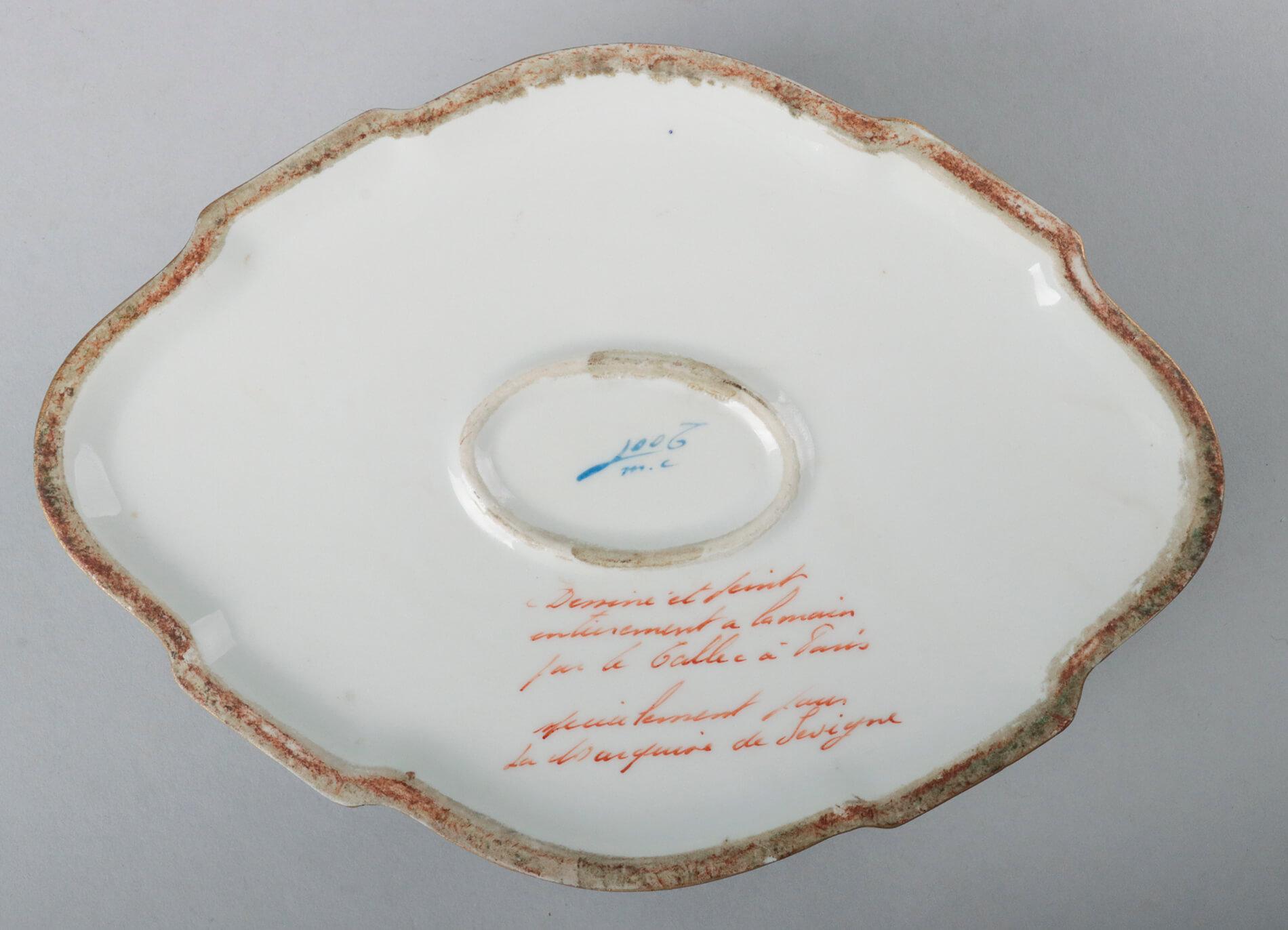 Early 20th Century French Porcelain Lidded Chocolate Box for Marquise De Sevigne 1