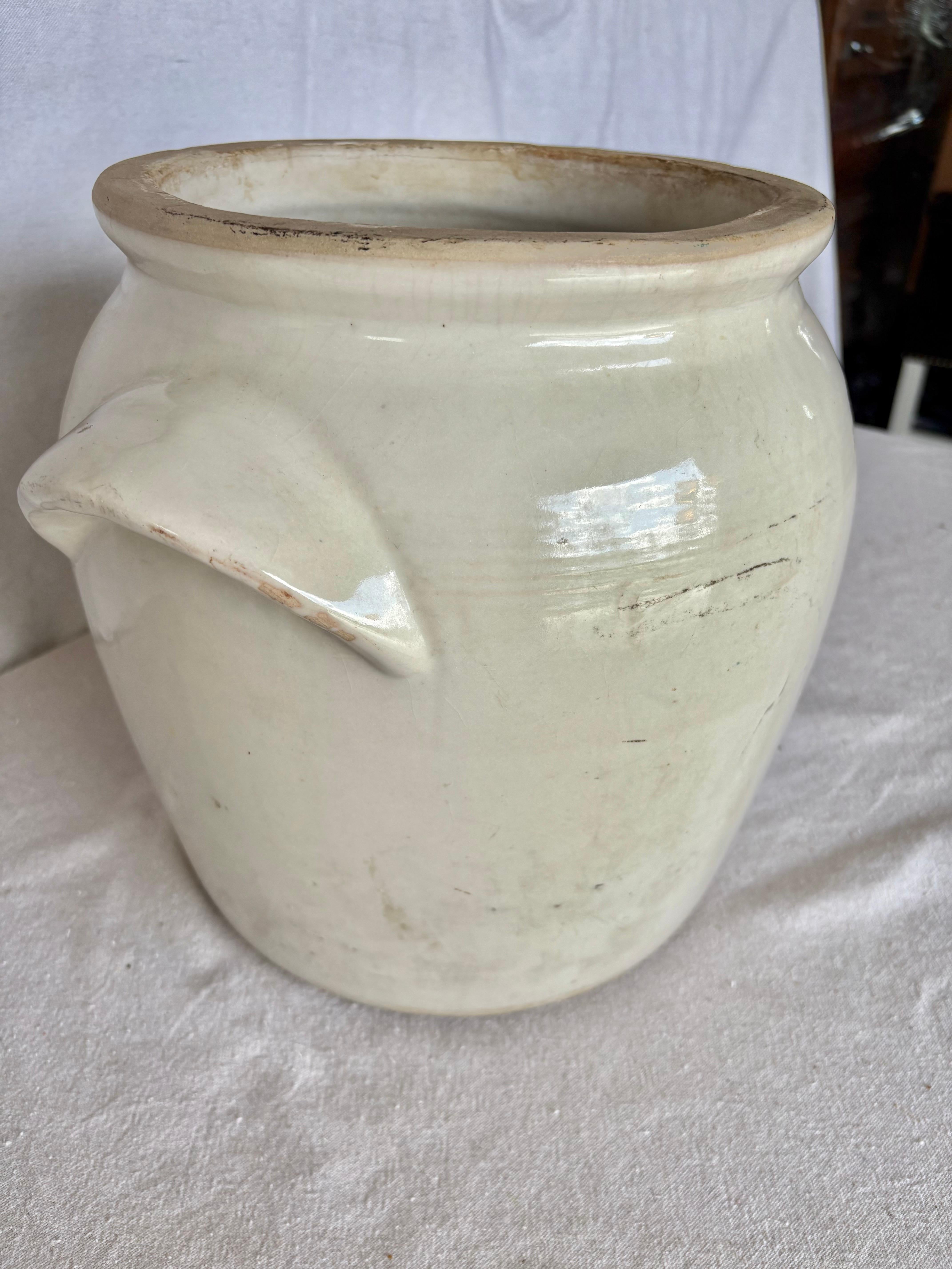 Early 20th Century French Pottery Confit Pot In Good Condition For Sale In Burton, TX