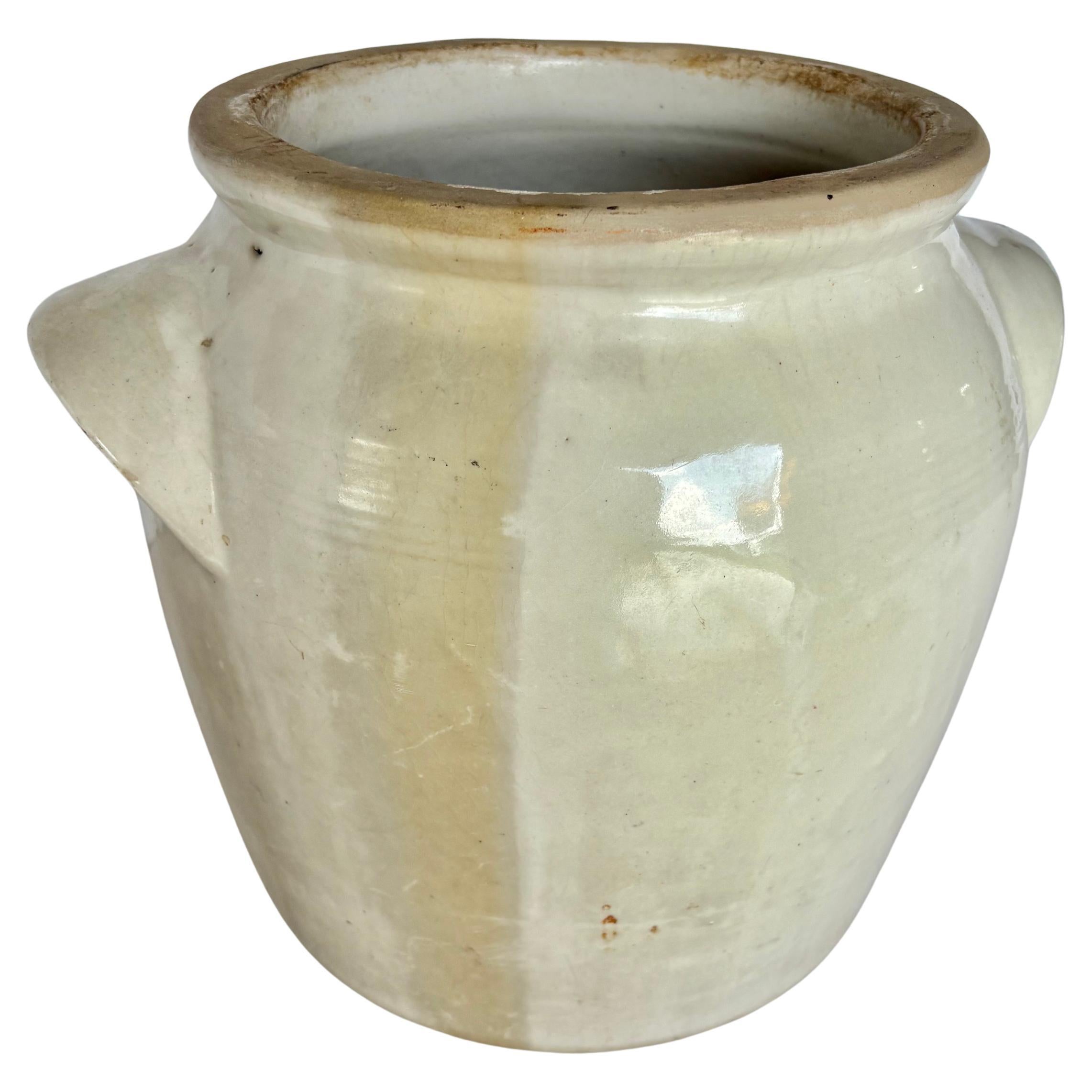 Early 20th Century French Pottery Confit Pot For Sale