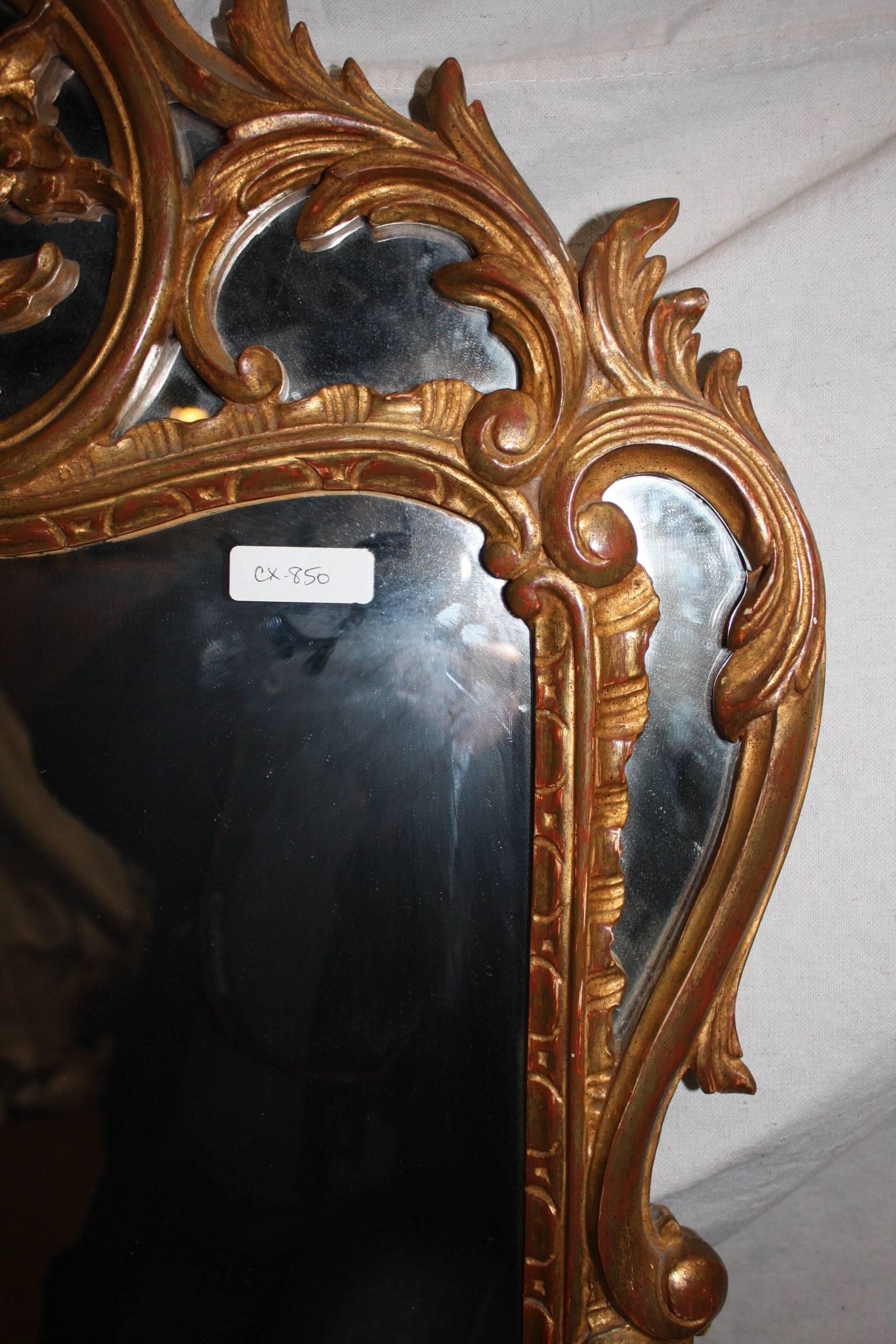 Giltwood Early 20th Century French Provencal Mirror Parclose