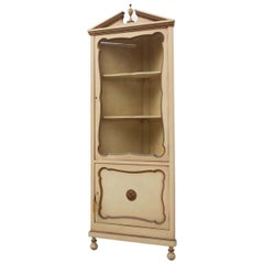 Early 20th Century French Provincial Corner Display Cabinet in Wood