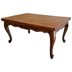 Antique Early 20th Century French Provincial Draw-Leaf Dining Table