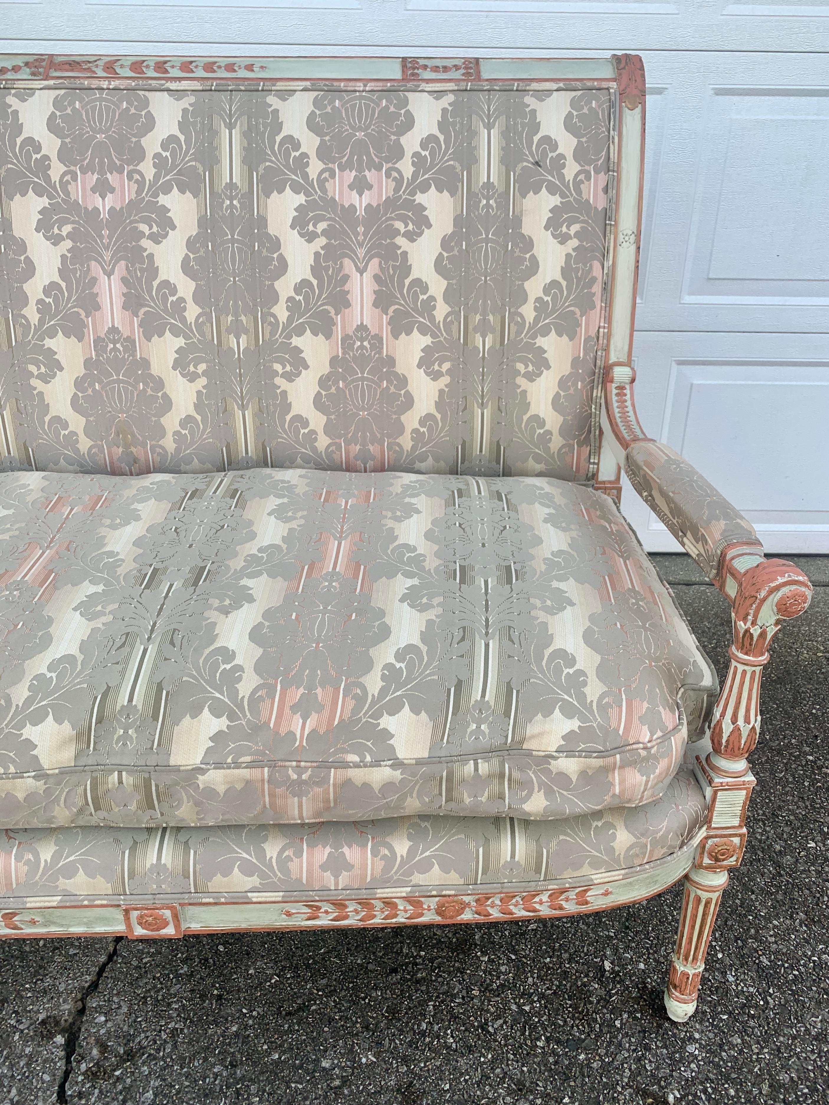 vintage french provincial sofa