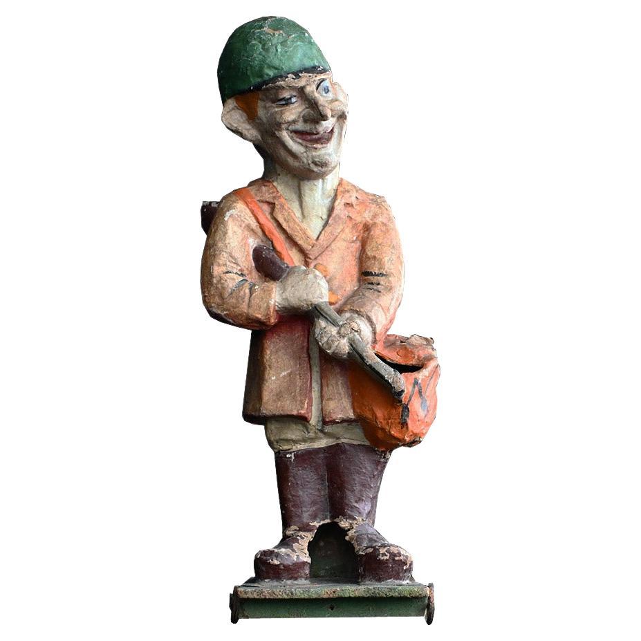 Early-20th Century French Pull along papier Mache figure For Sale
