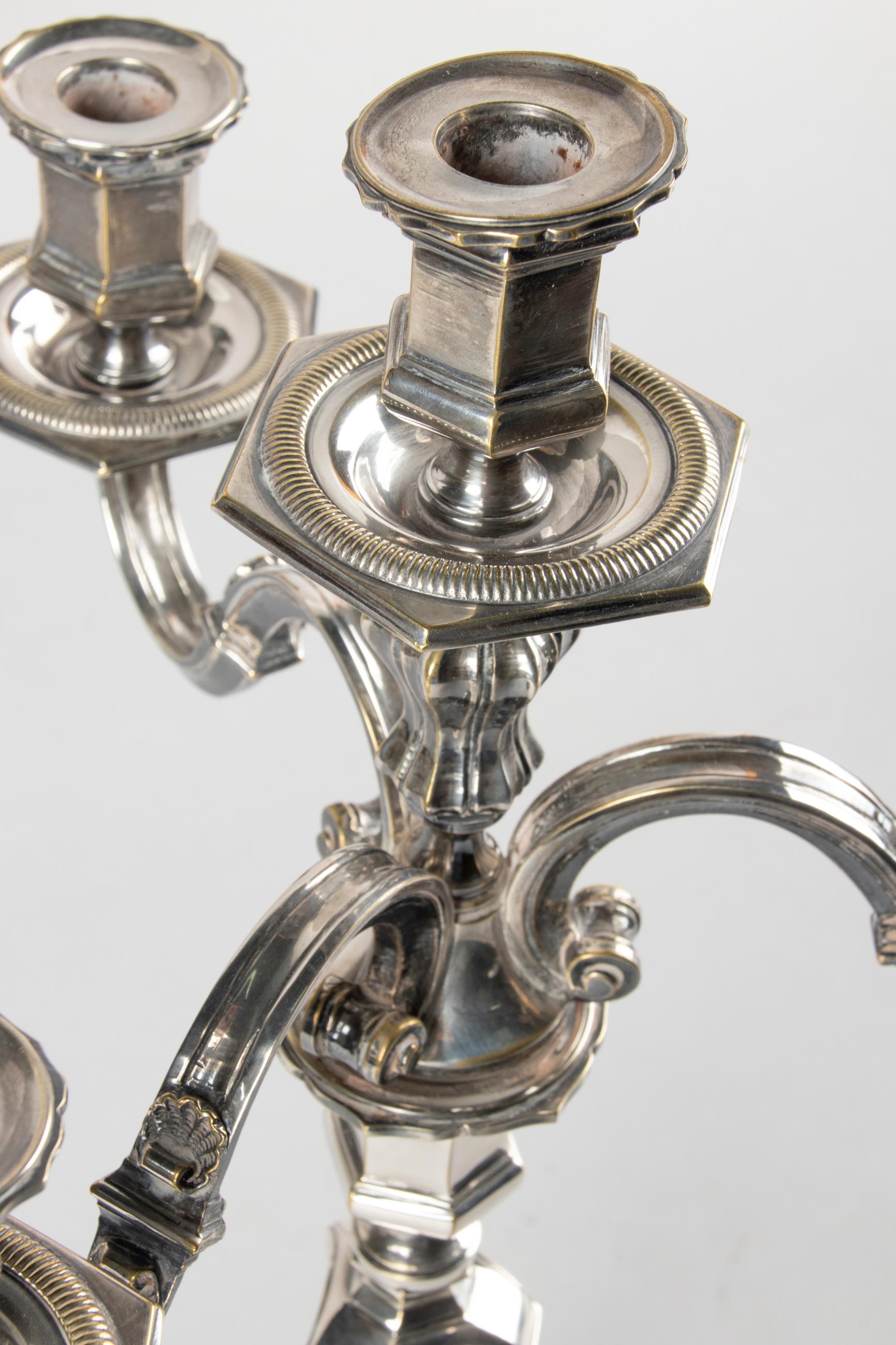 Early 20th Century French Regency-Style Silver Plated Candelabras 6