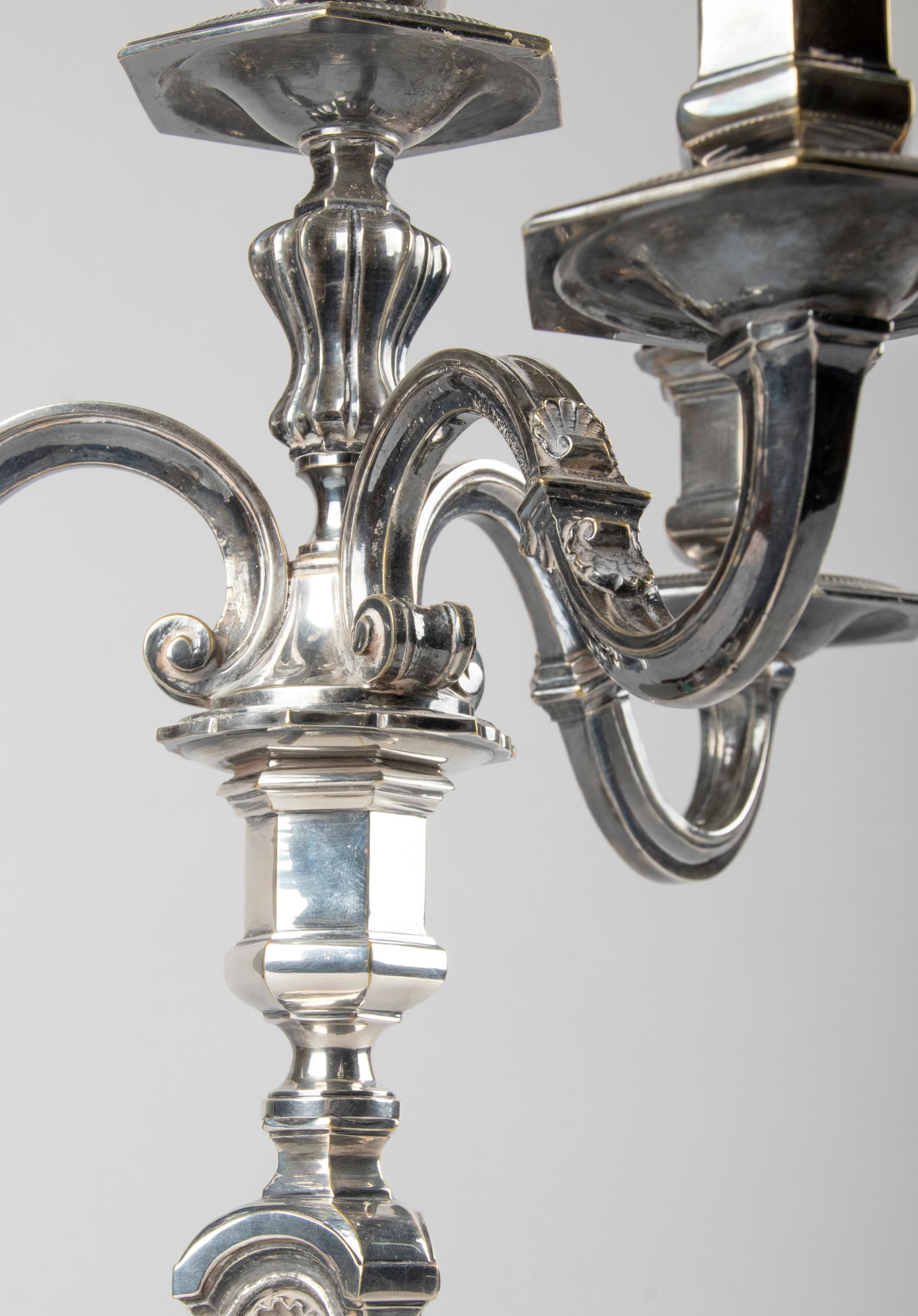 Early 20th Century French Regency-Style Silver Plated Candelabras 8