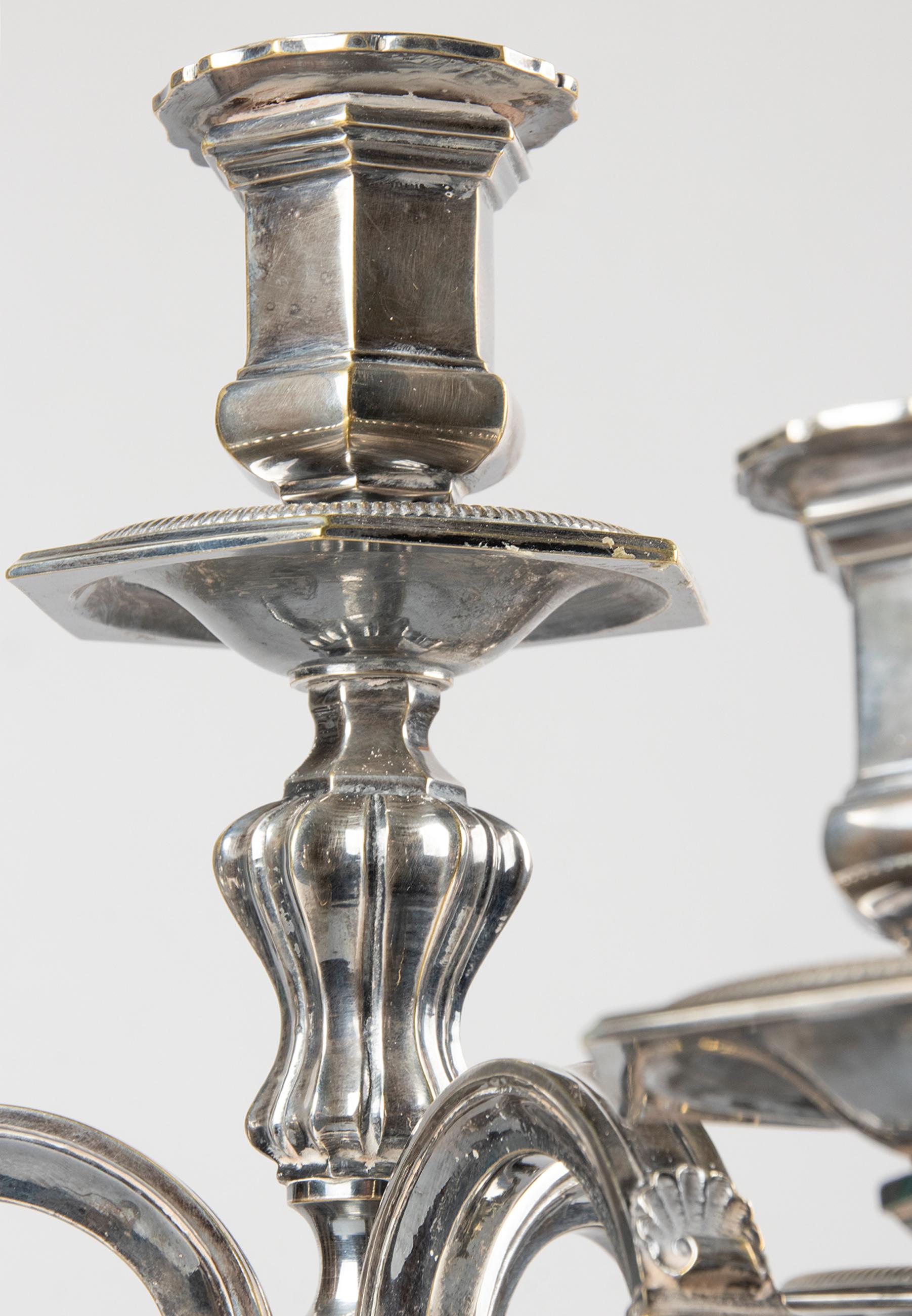 Early 20th Century French Regency-Style Silver Plated Candelabras 9