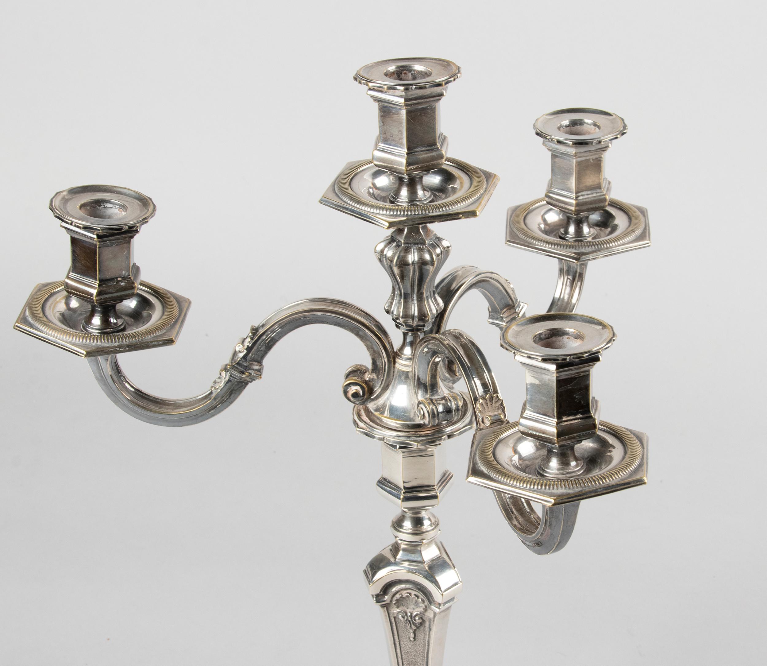 Early 20th Century French Regency-Style Silver Plated Candelabras 10