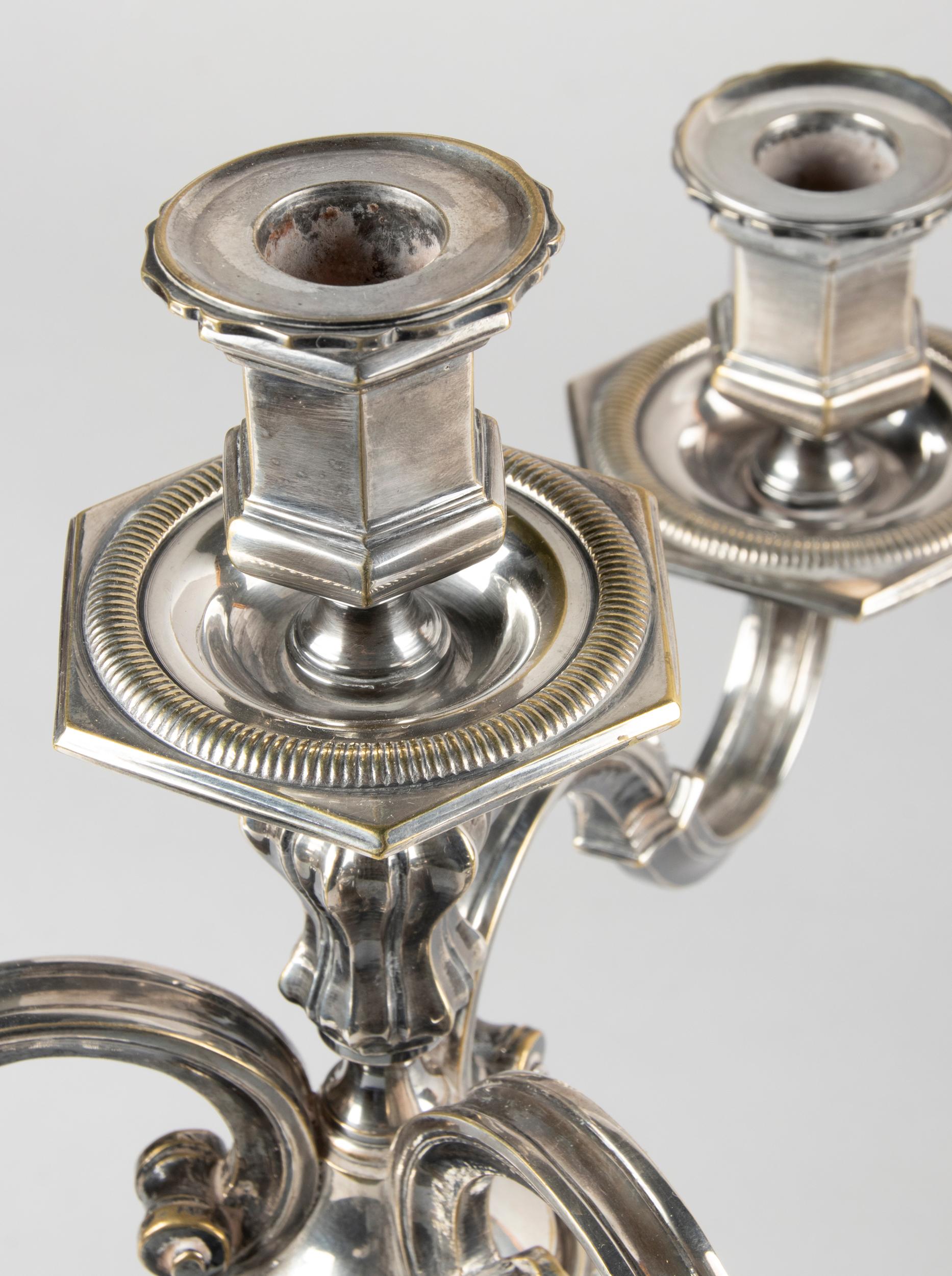 Early 20th Century French Regency-Style Silver Plated Candelabras 12