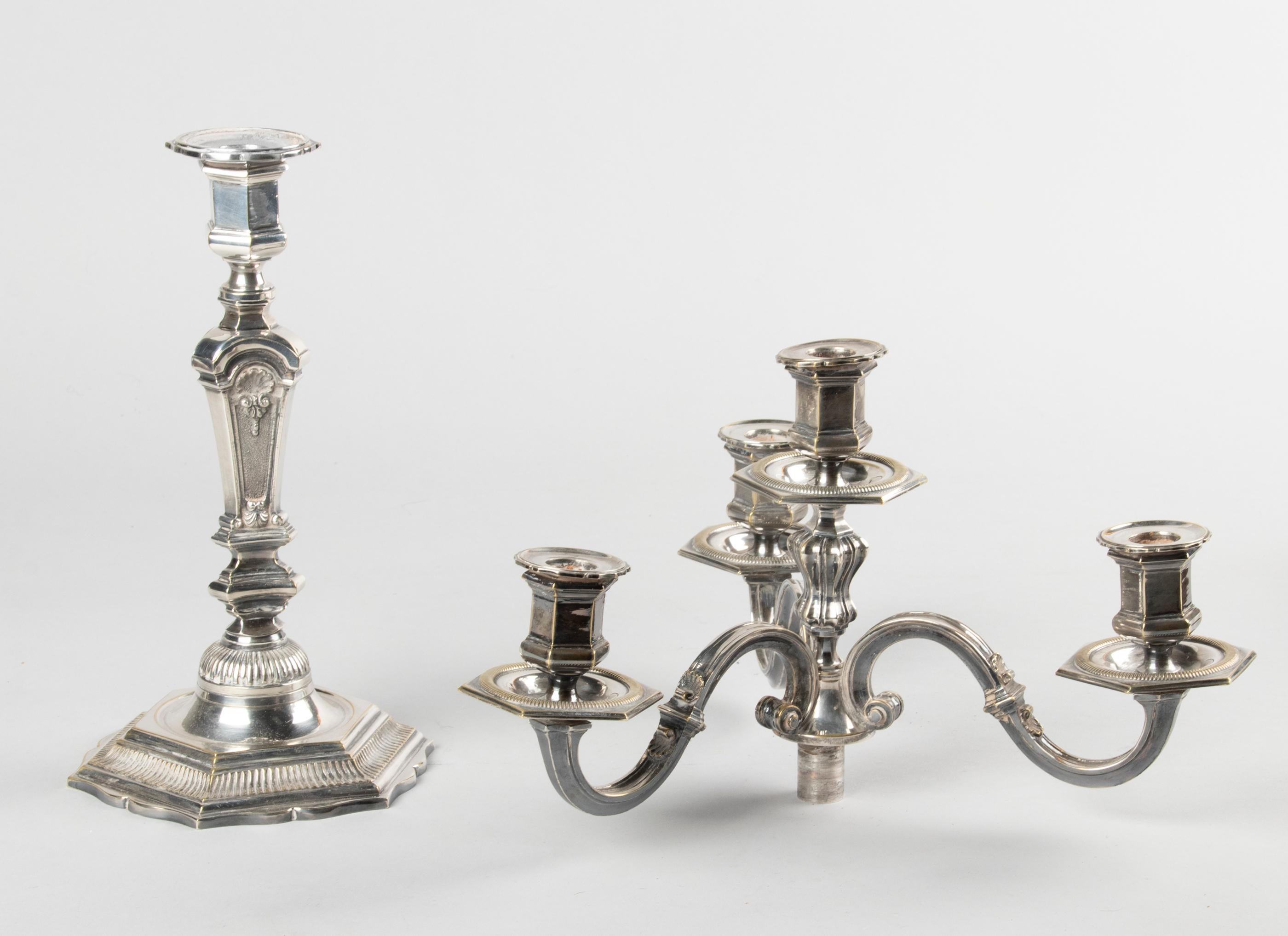 Early 20th Century French Regency-Style Silver Plated Candelabras 14