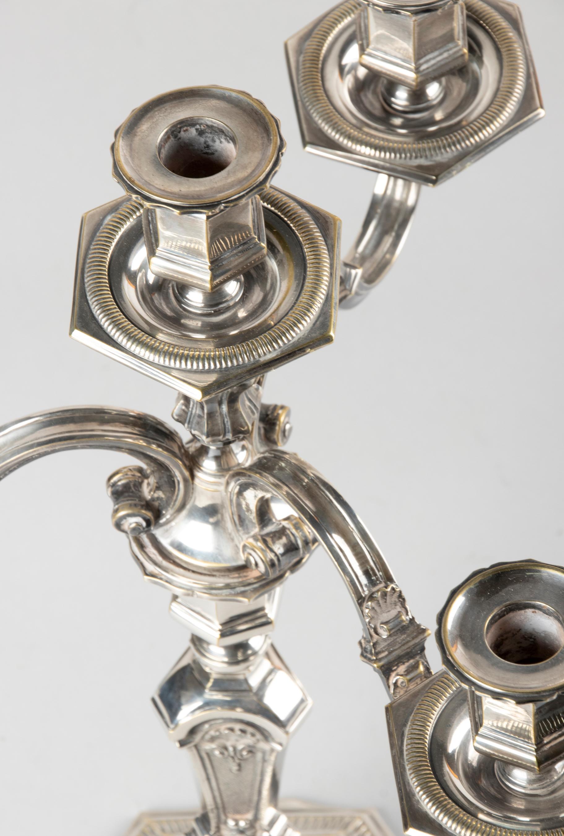 Early 20th Century French Regency-Style Silver Plated Candelabras 15