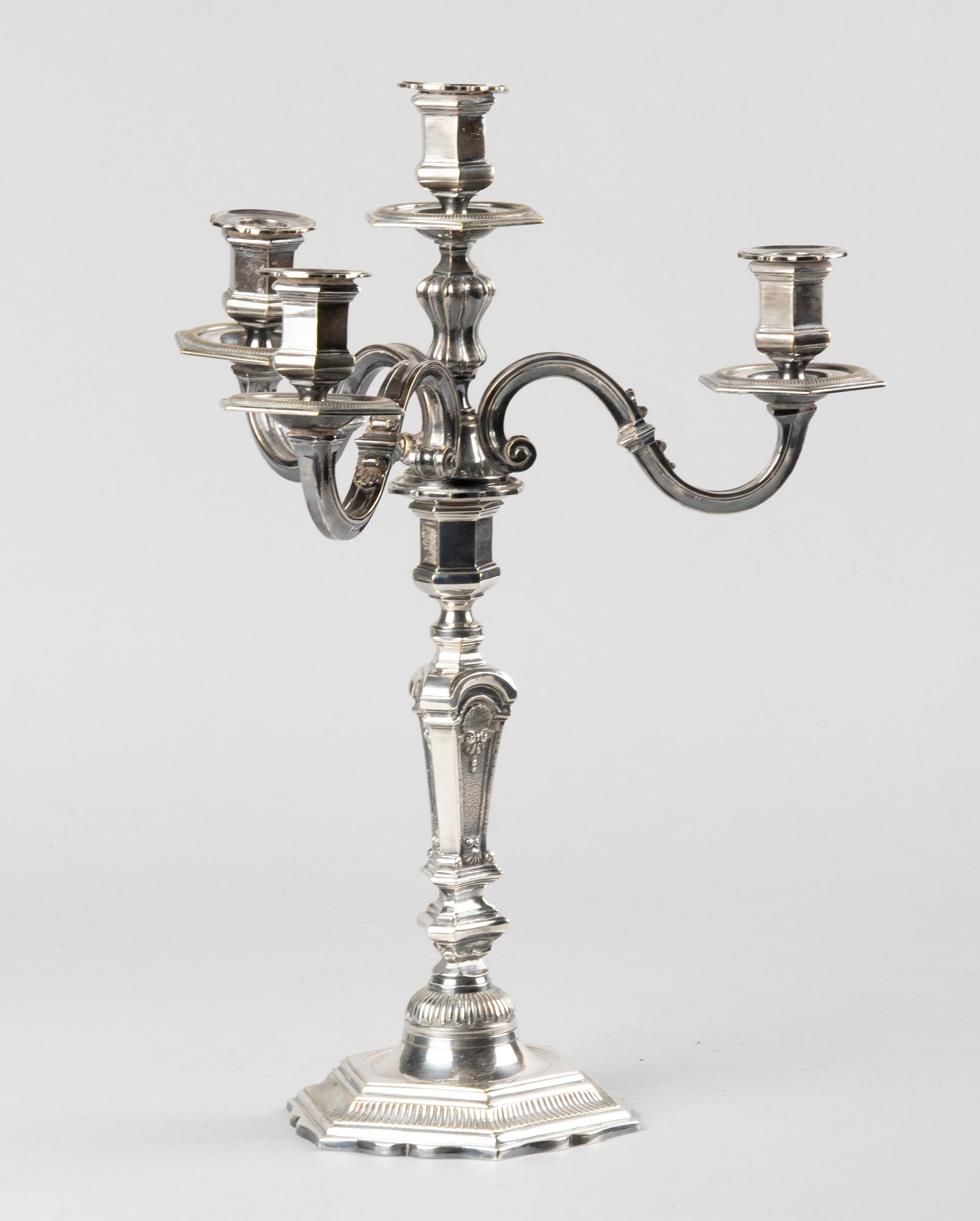 Early 20th Century French Regency-Style Silver Plated Candelabras 1