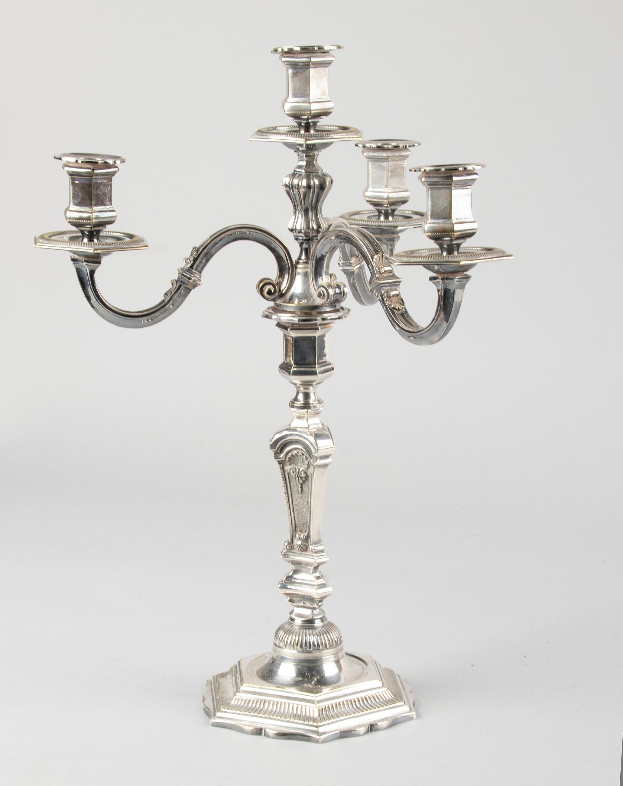 Early 20th Century French Regency-Style Silver Plated Candelabras 5