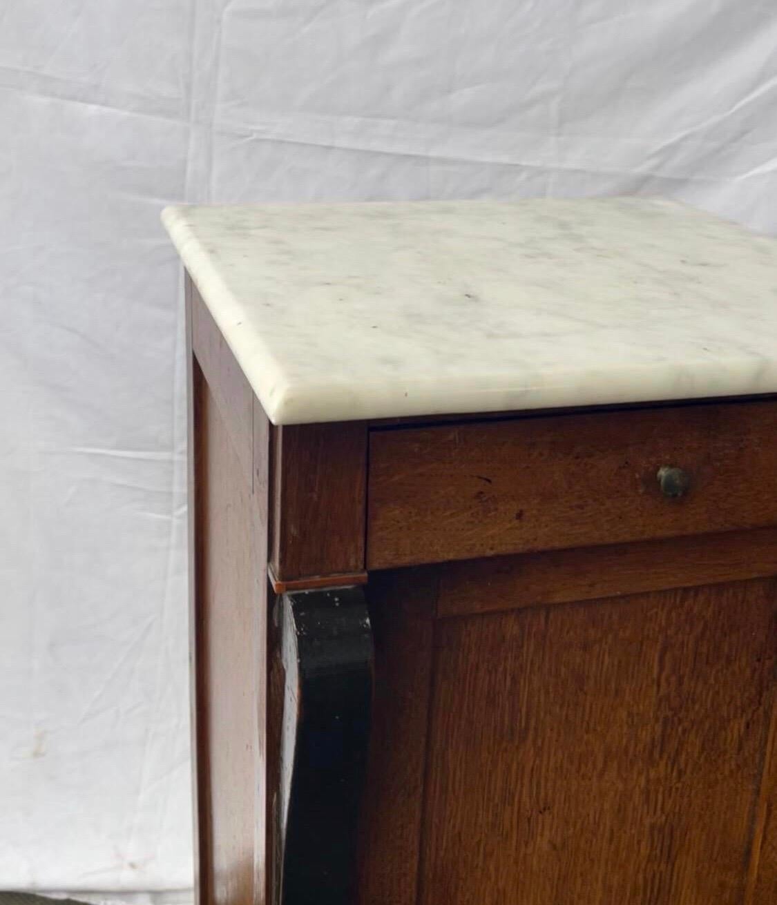 American Classical Early 20th Century French Restoration Period Walnut Bedside Cabinet For Sale