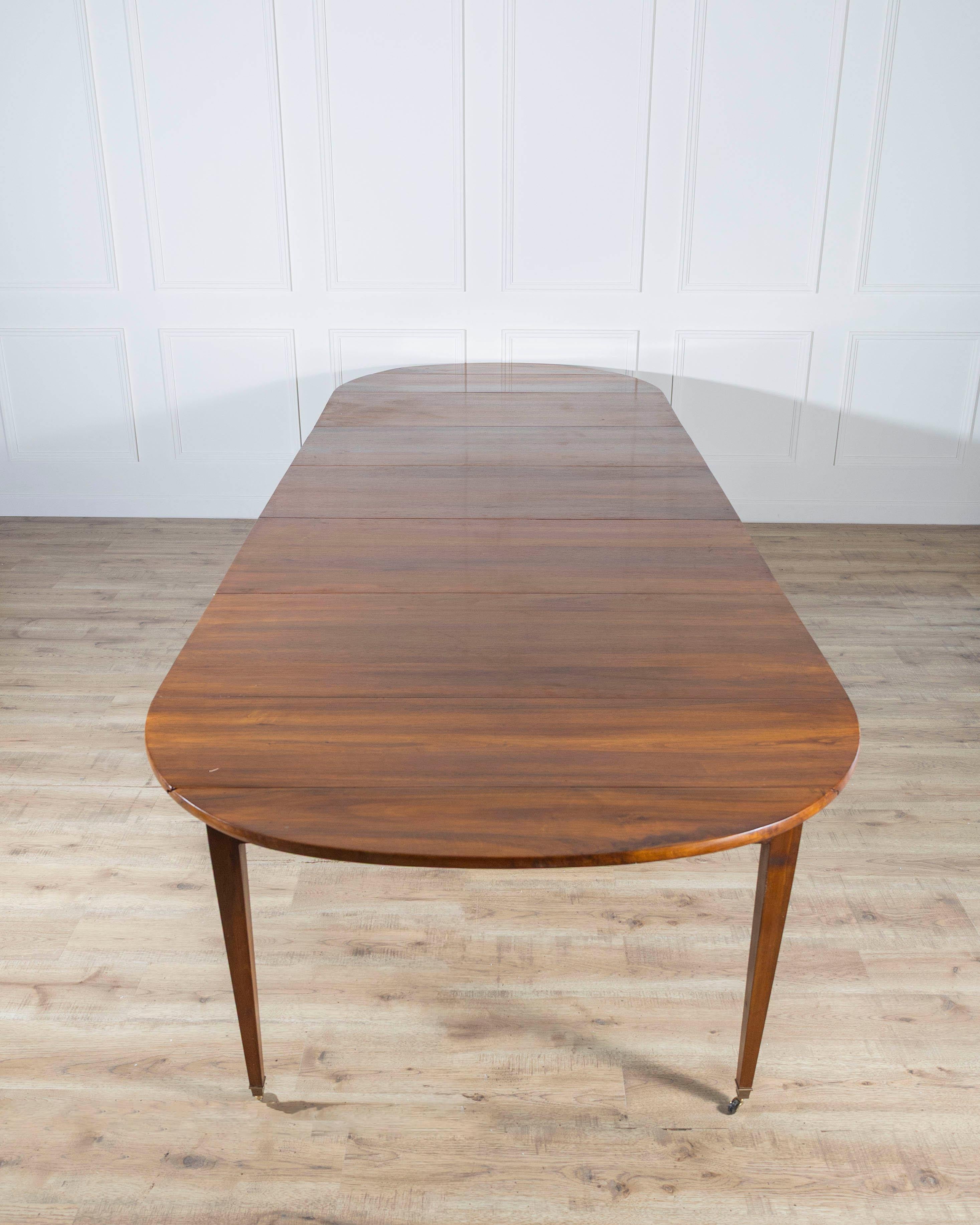 Early 20th Century French Restoration-Style Solid Walnut Extension Dining Table For Sale 3