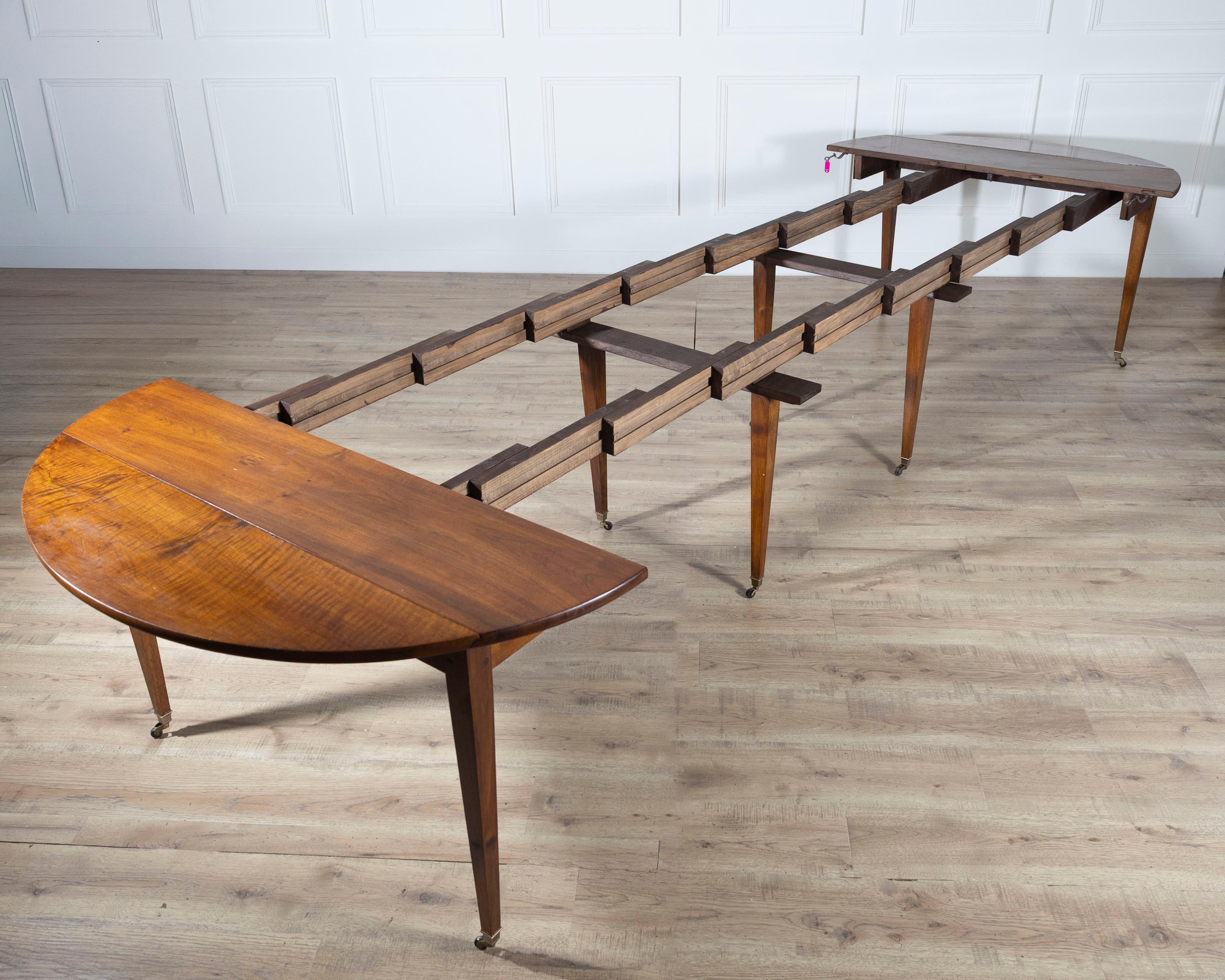 Early 20th Century French Restoration-Style Solid Walnut Extension Dining Table For Sale 5
