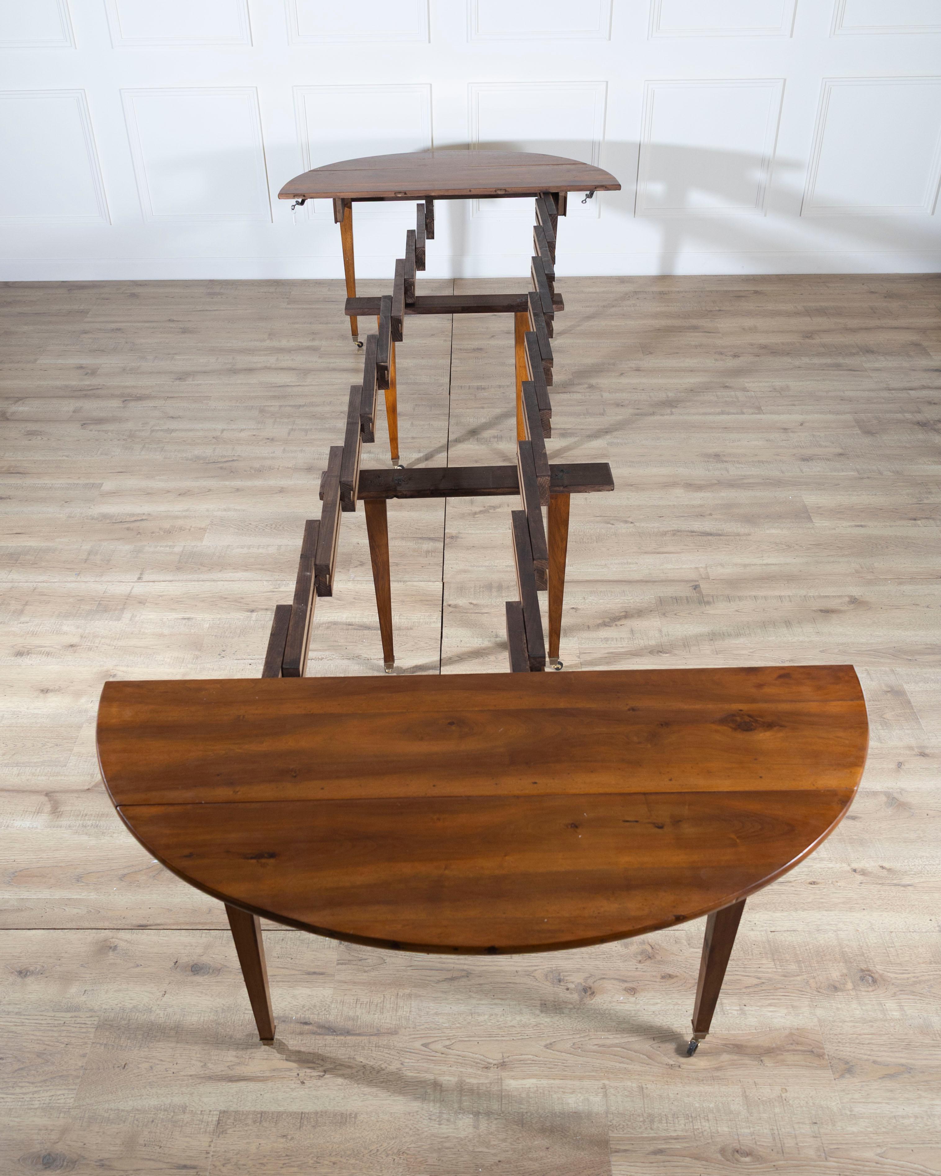Early 20th Century French Restoration-Style Solid Walnut Extension Dining Table For Sale 6