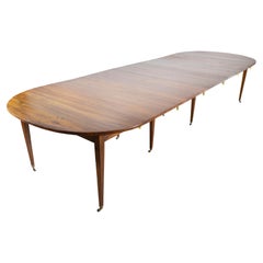 Early 20th Century French Restoration-Style Solid Walnut Extension Dining Table