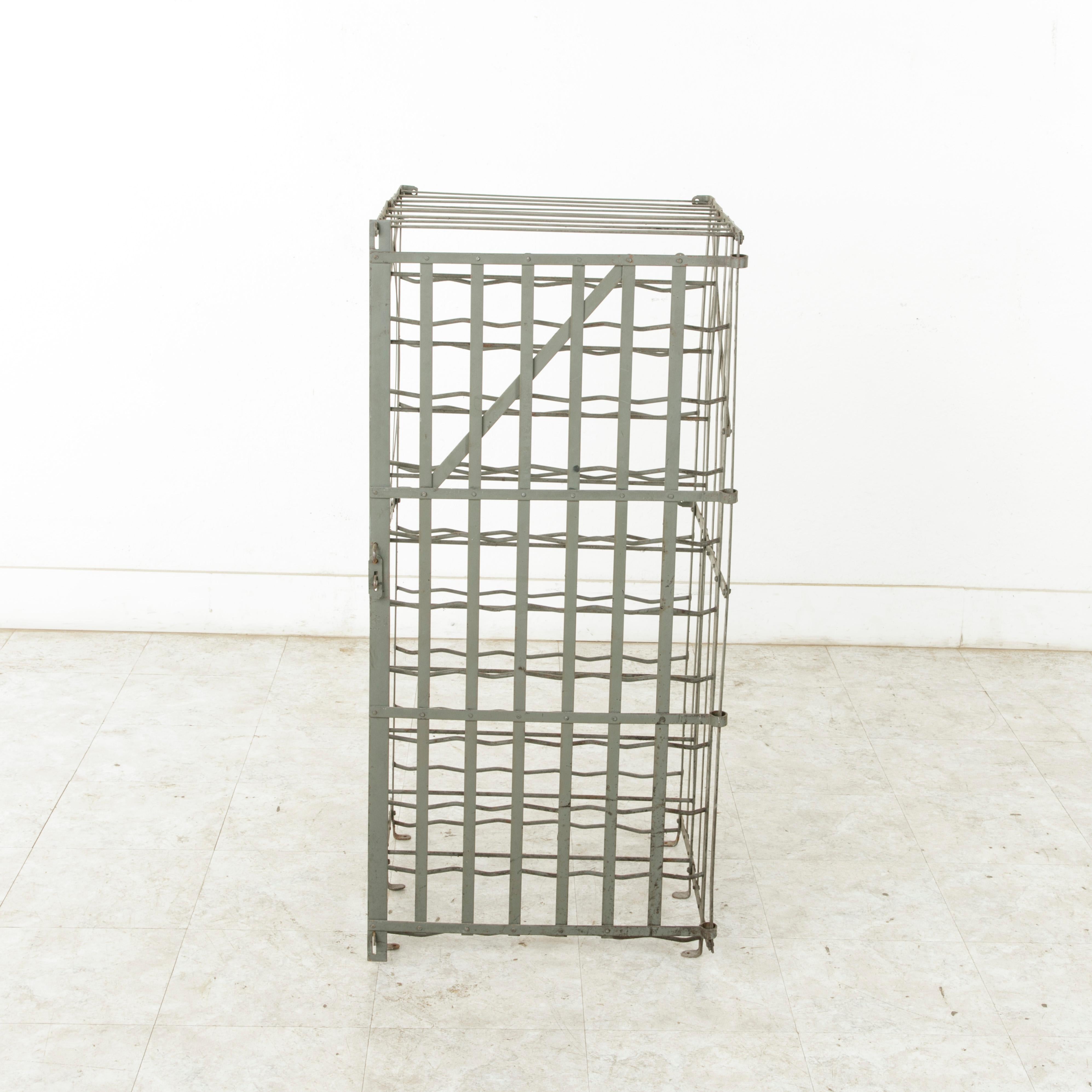 Early 20th Century French Riveted Iron Wine Cage In Good Condition In Fayetteville, AR