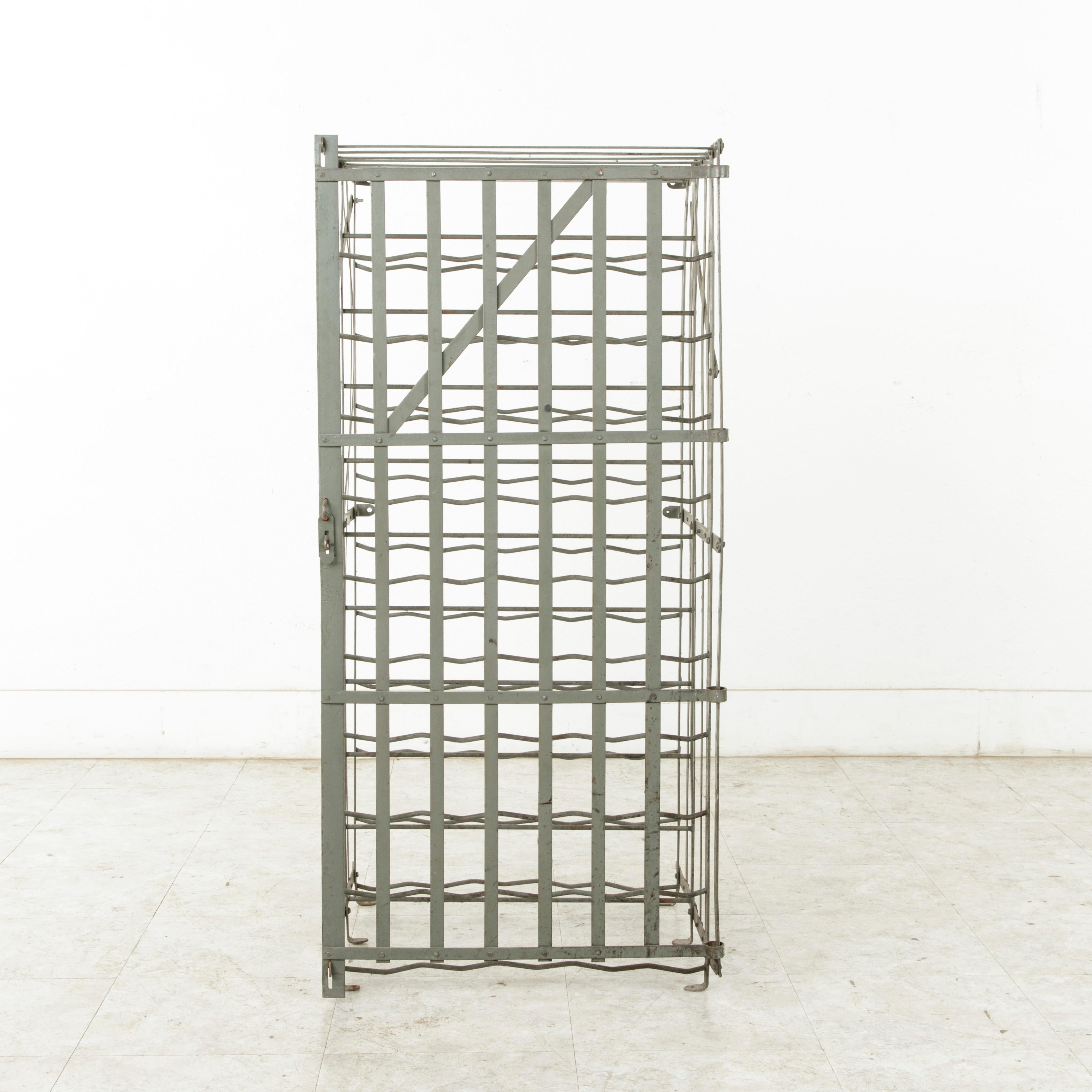 19th Century Early 20th Century French Riveted Iron Wine Cage