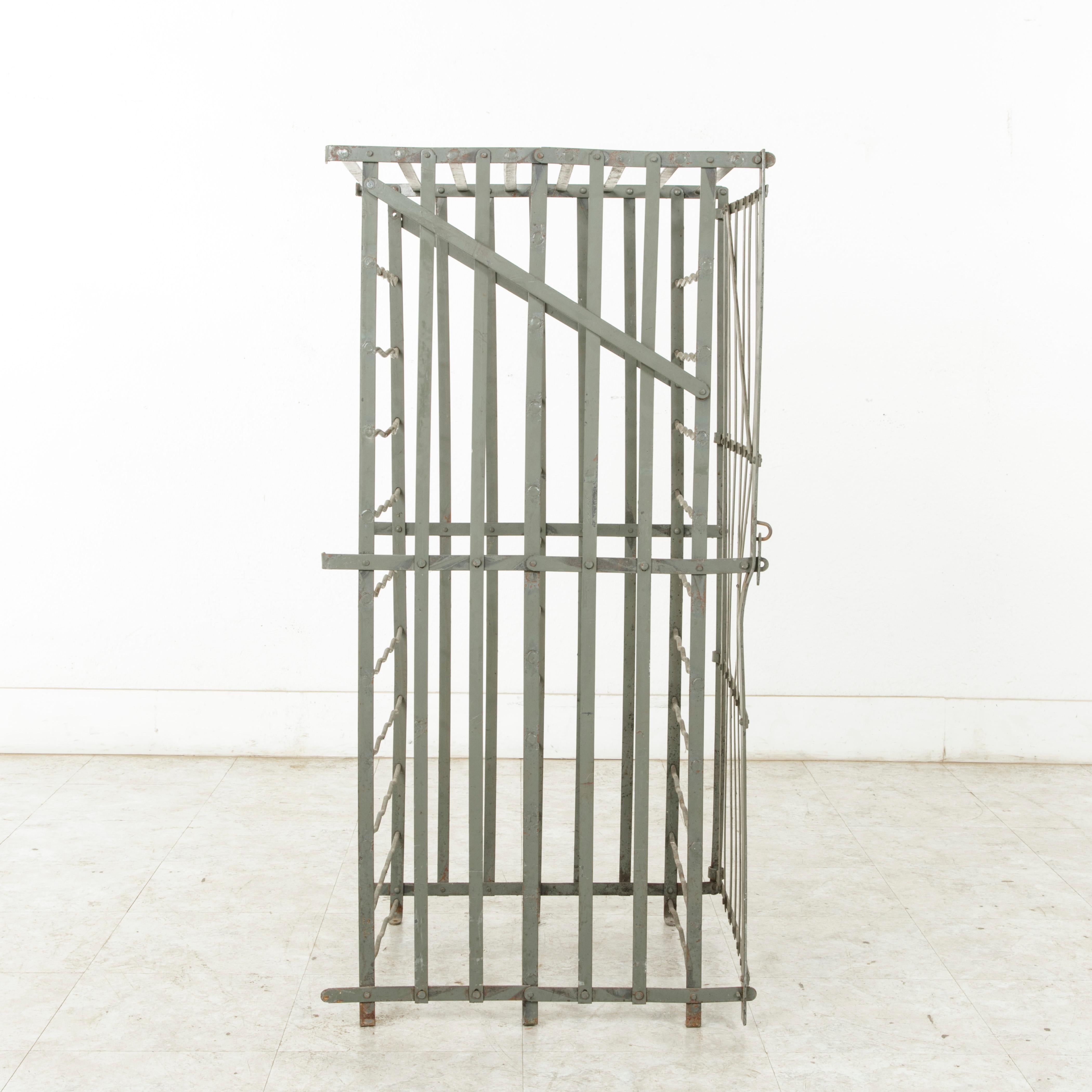 Early 20th Century French Riveted Iron Wine Cage 3