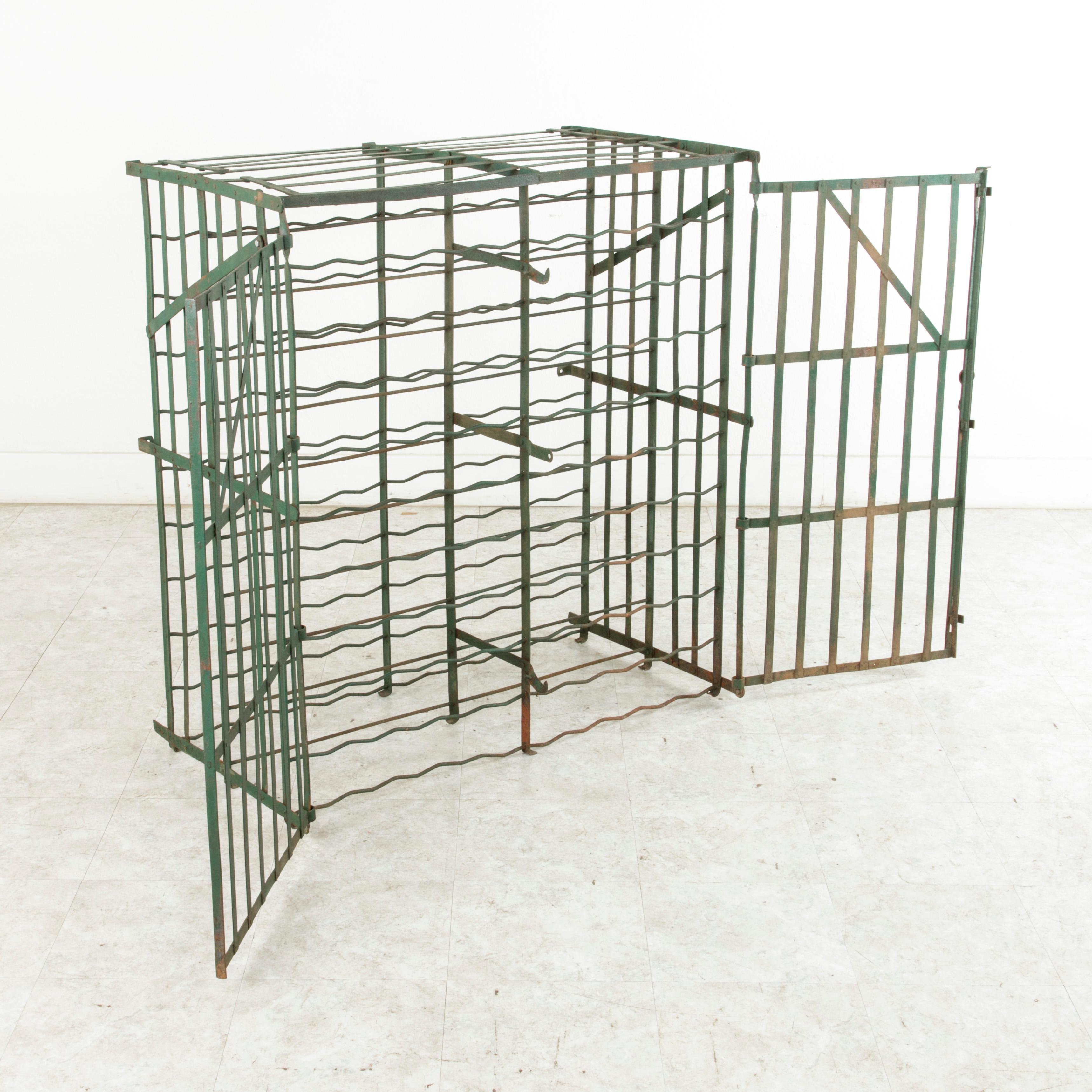 Early 20th Century French Riveted Iron Wine Cage or Wine Cellar for 200 Bottles 5
