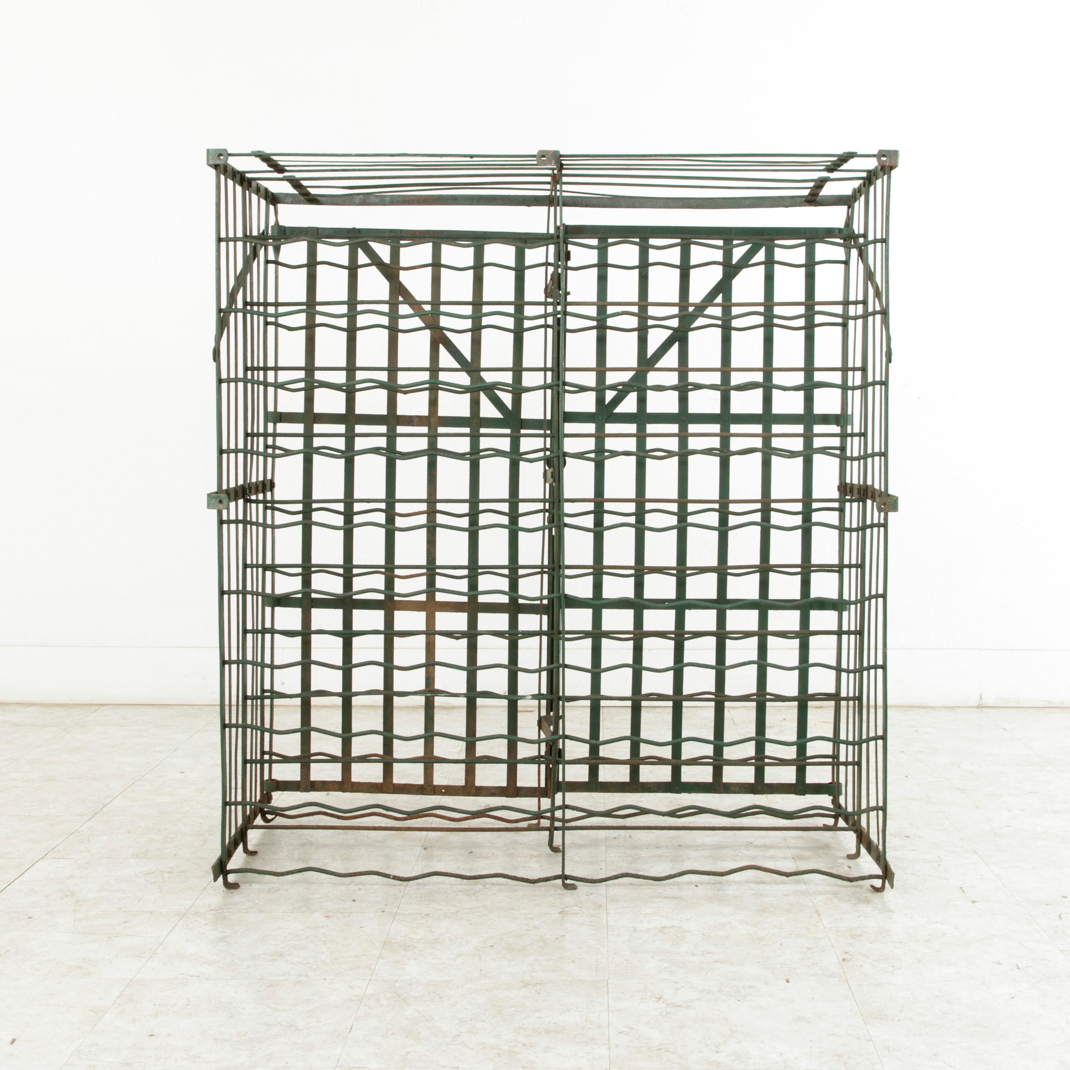 Early 20th Century French Riveted Iron Wine Cage or Wine Cellar for 200 Bottles 2