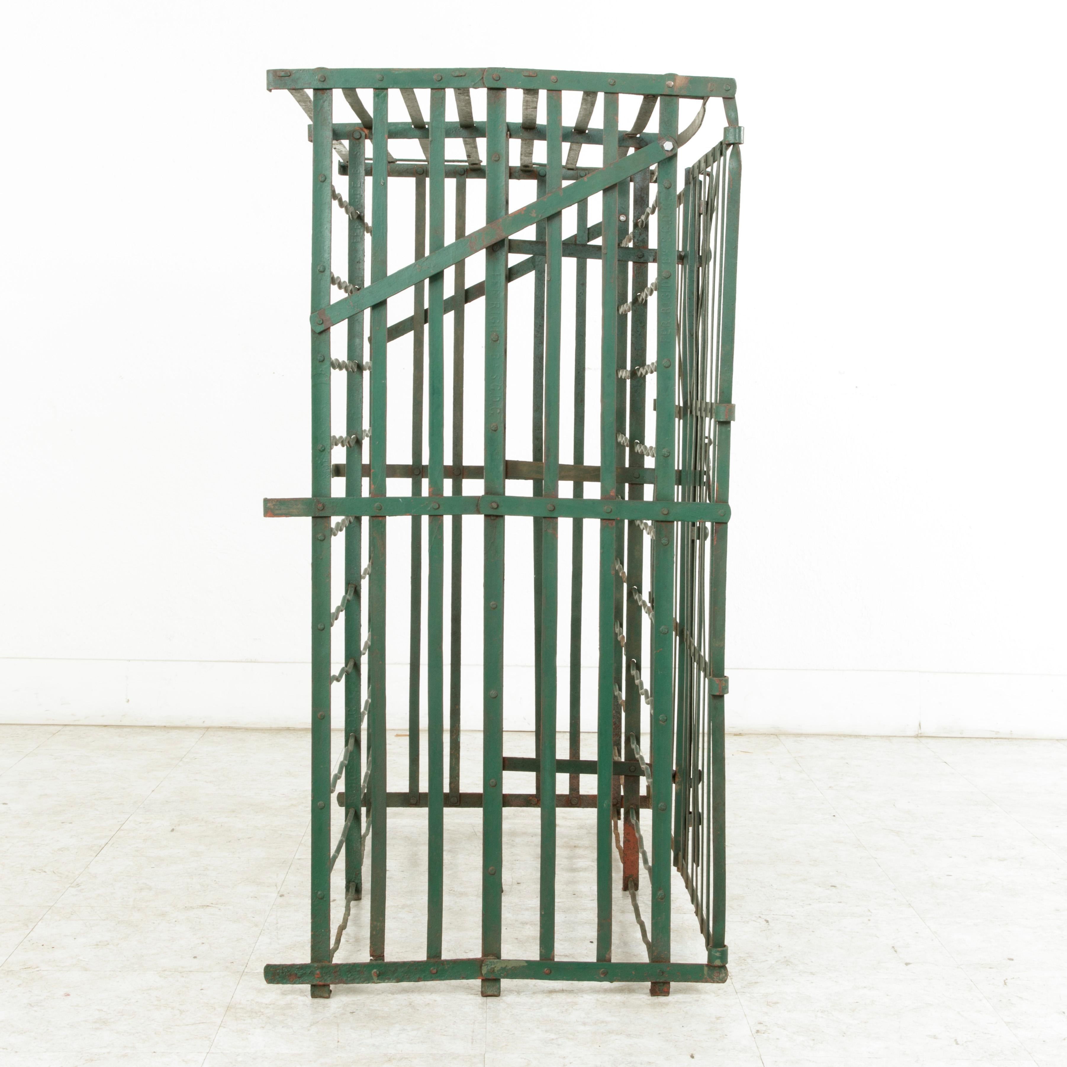 Early 20th Century French Riveted Iron Wine Cage or Wine Cellar for 200 Bottles 3