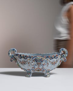 Early 20th Century French Rococo Revival Cobalt Blue Jardinière
