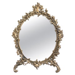 Early 20th Century French Rococo-style Vanity Mirror with Cast Gilt Brass Frame
