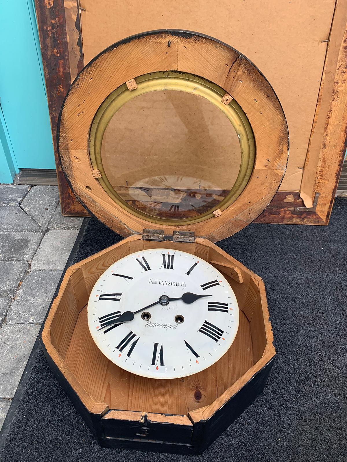 Early 20th Century French Round Wall Clock 6