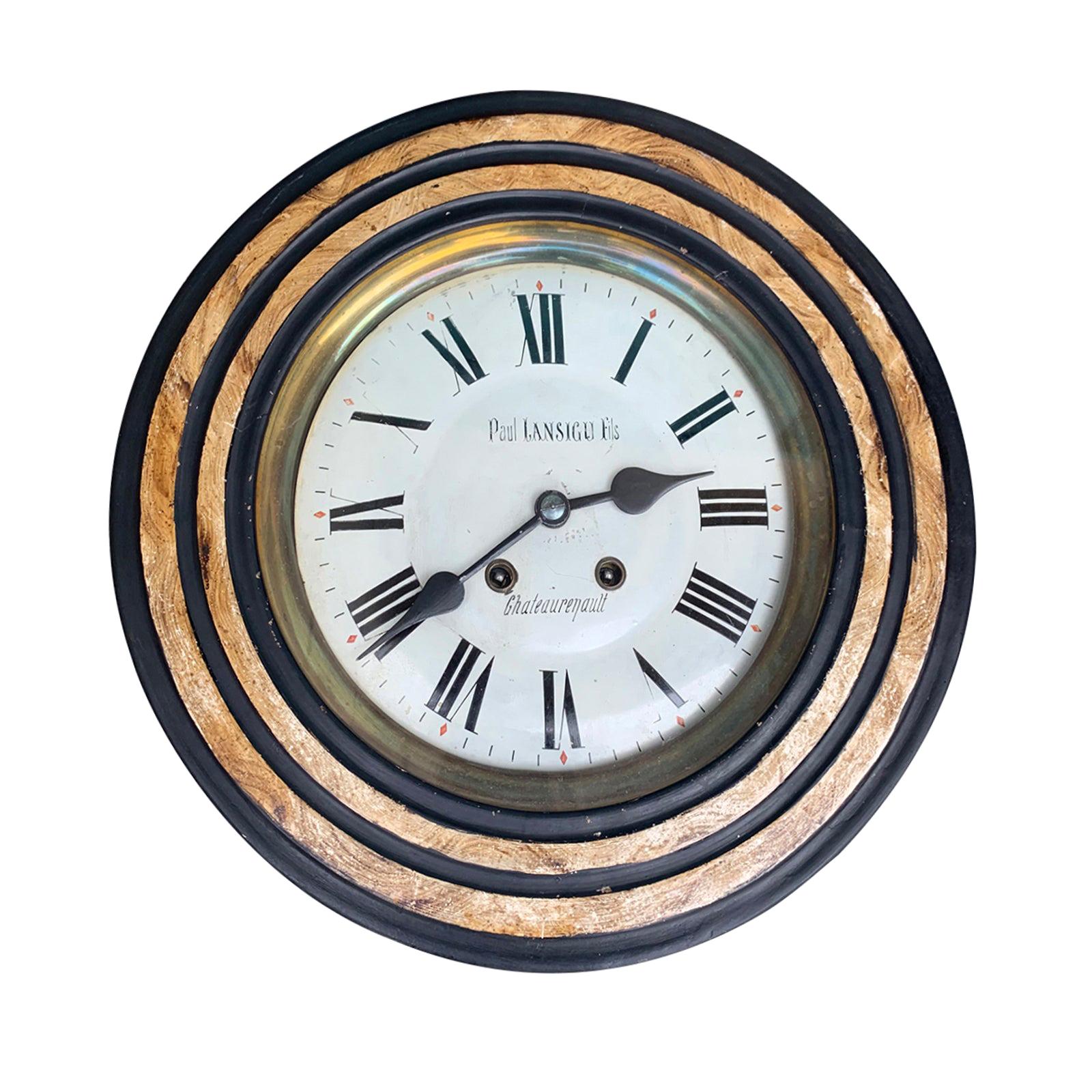 Early 20th Century French Round Wall Clock