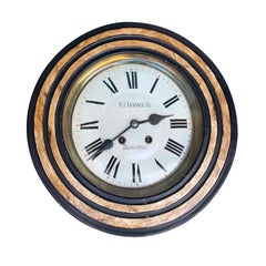 Antique Early 20th Century French Round Wall Clock